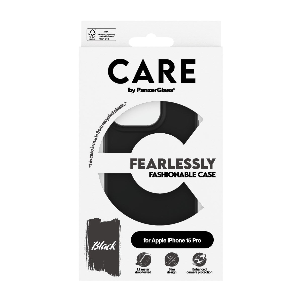 CARE by PanzerGlass® Fashionable Case Schwarz iPhone 15 Pro