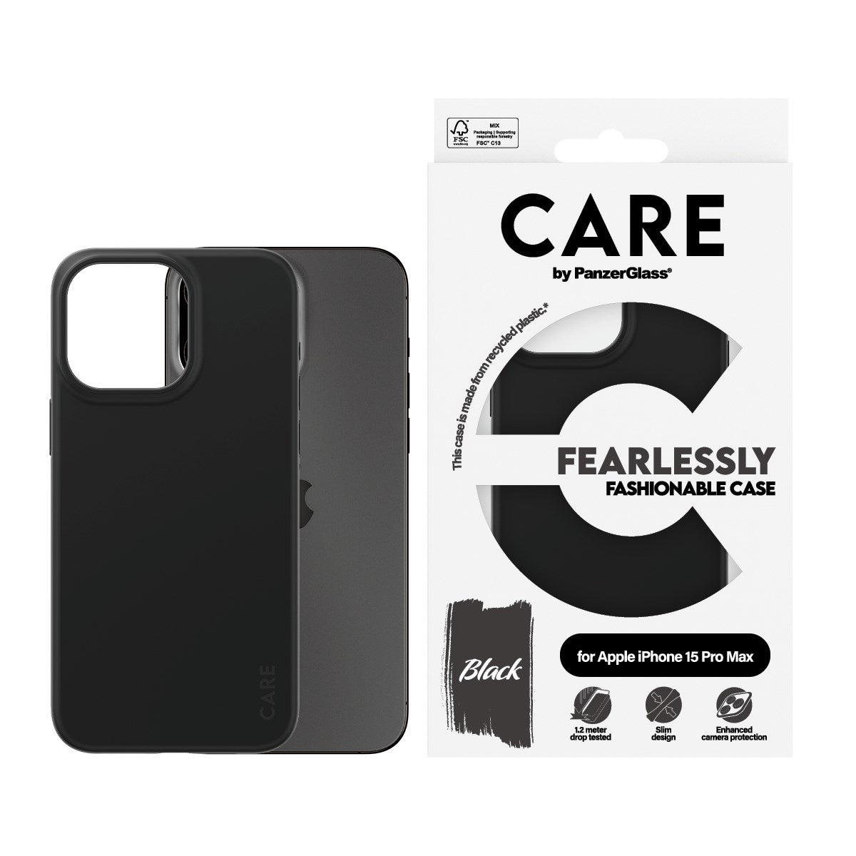 CARE by PanzerGlass® Fashionable Case Schwarz iPhone 15 Pro Max