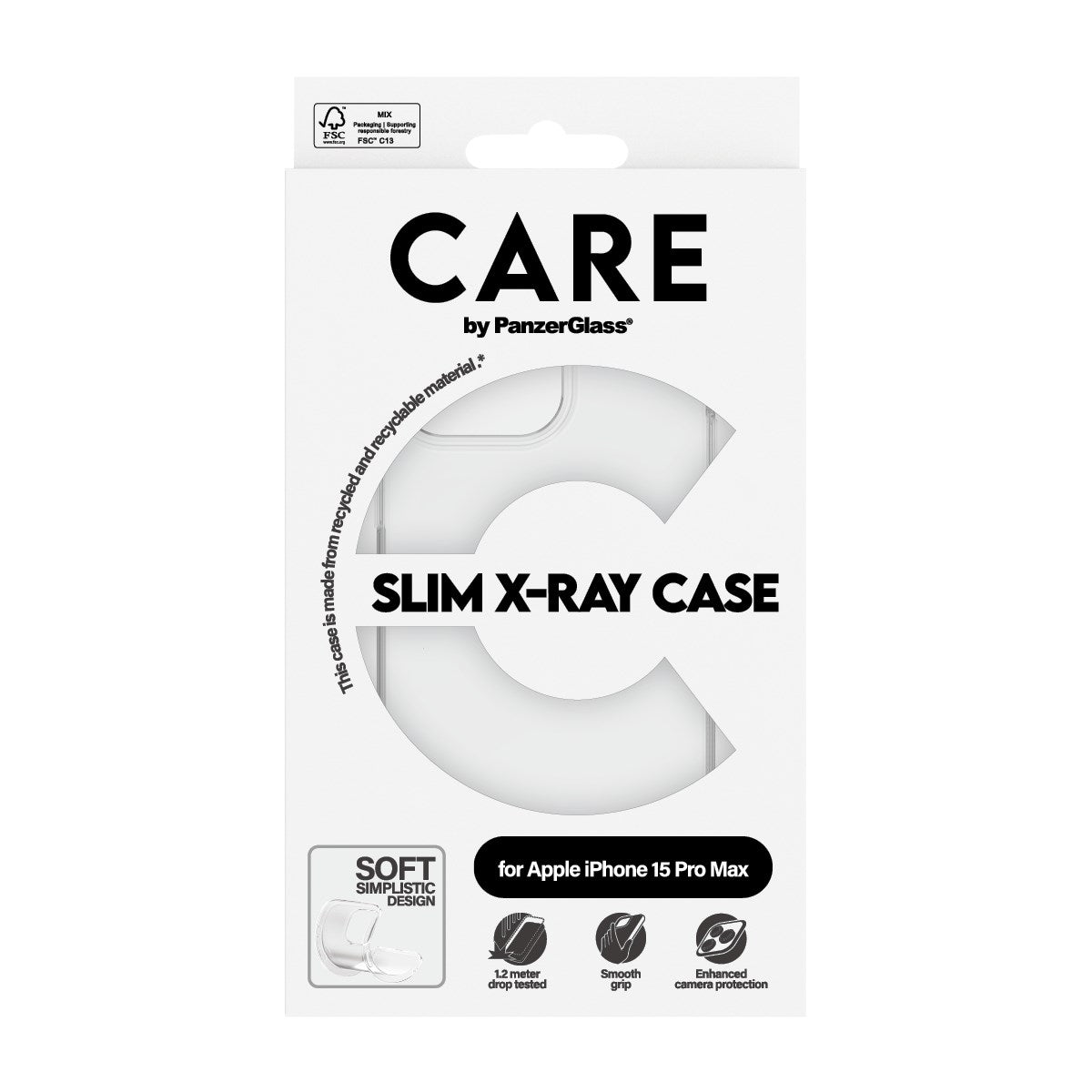 CARE by PanzerGlass® Fashionable Case Transparent X-Ray Soft Basic iPhone 15 Pro Max