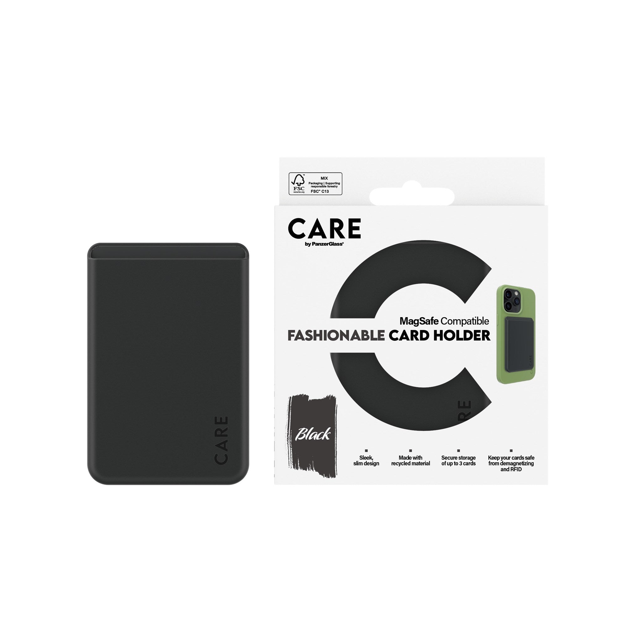 CARE by PanzerGlass® Fashionable Kartenhalter Schwarz iPhone