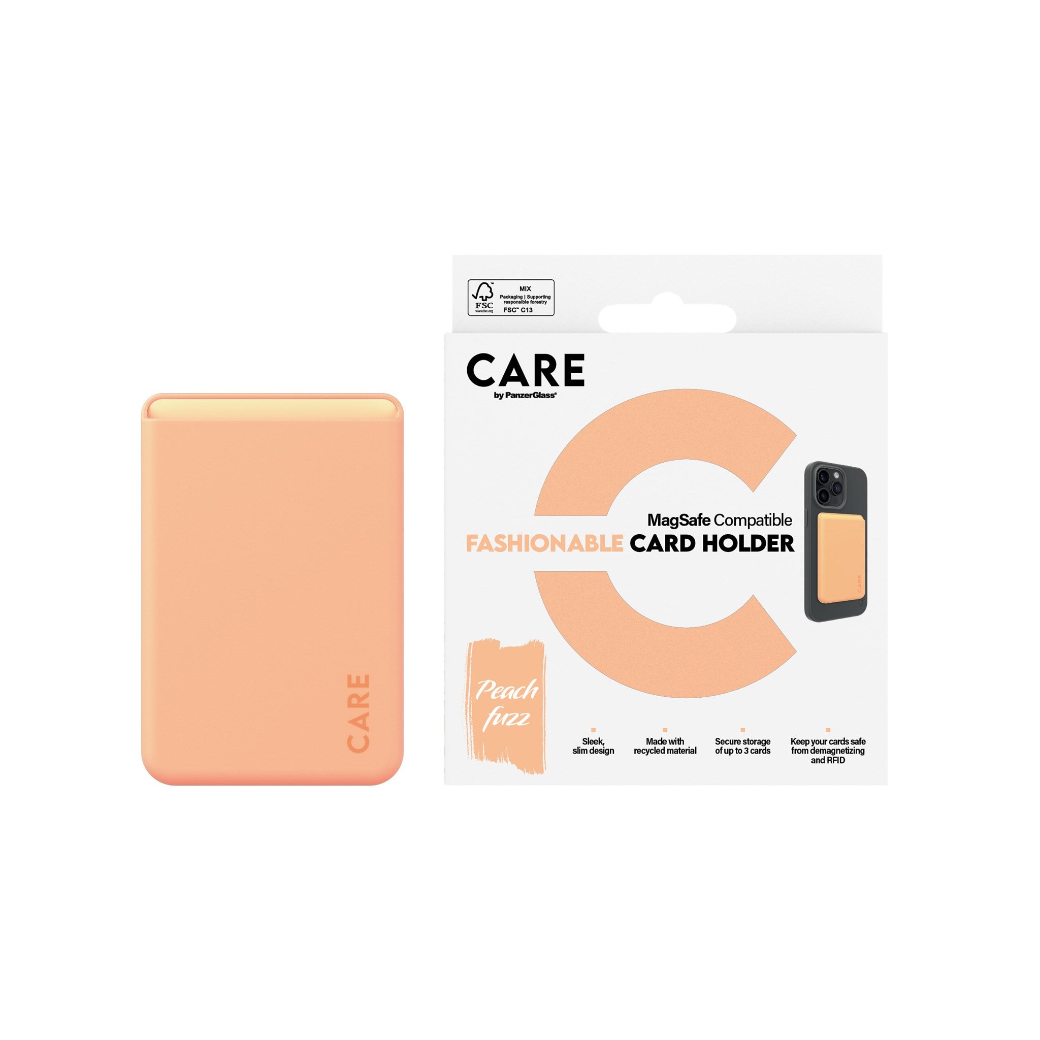 CARE by PanzerGlass® Fashionable Kartenhalter Peachy iPhone