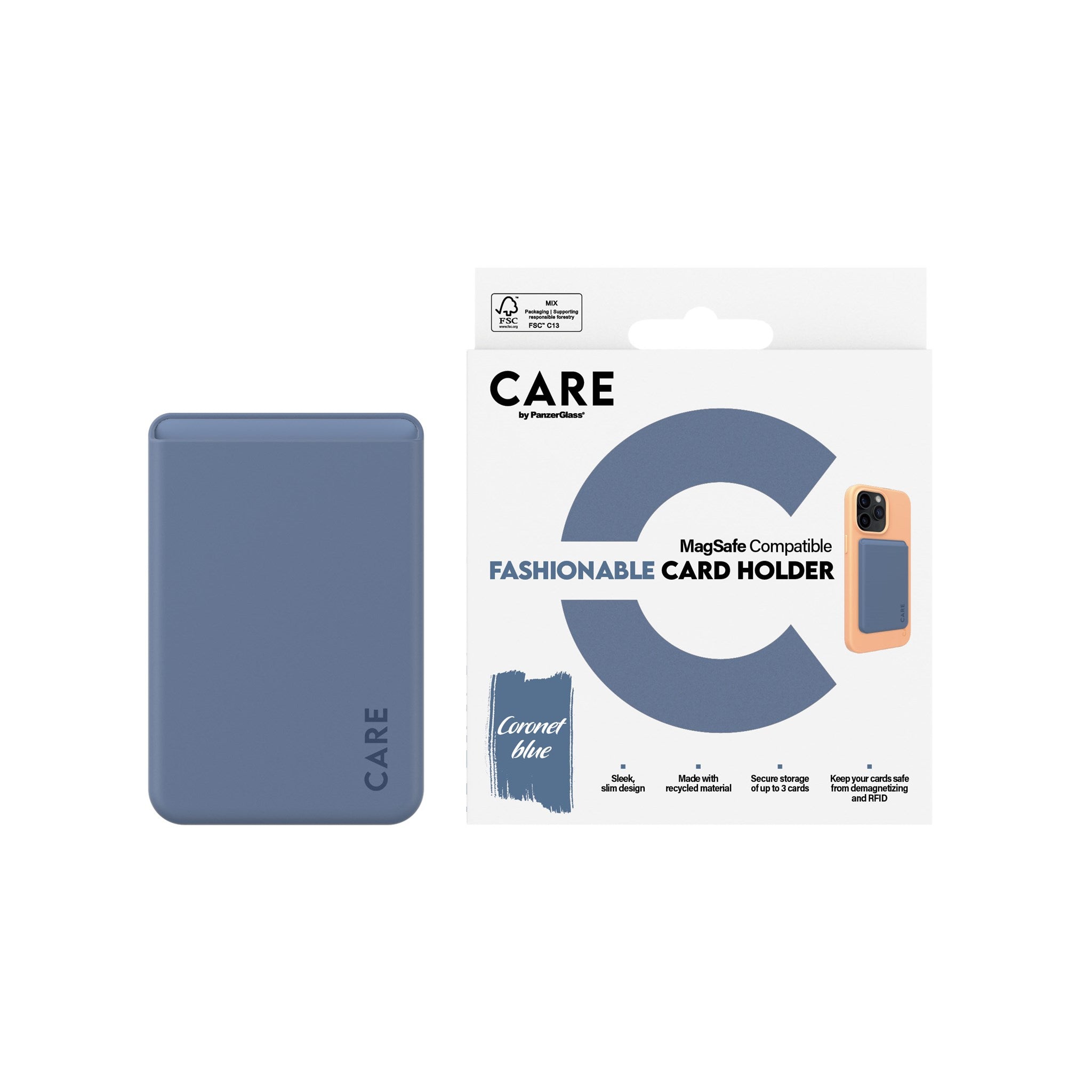 CARE by PanzerGlass® Fashionable Kartenhalter Blau iPhone