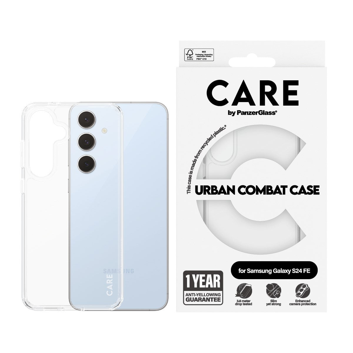 CARE™ by PanzerGlass® Urban Combat Case Transparent Samsung Galaxy S24 FE 5G