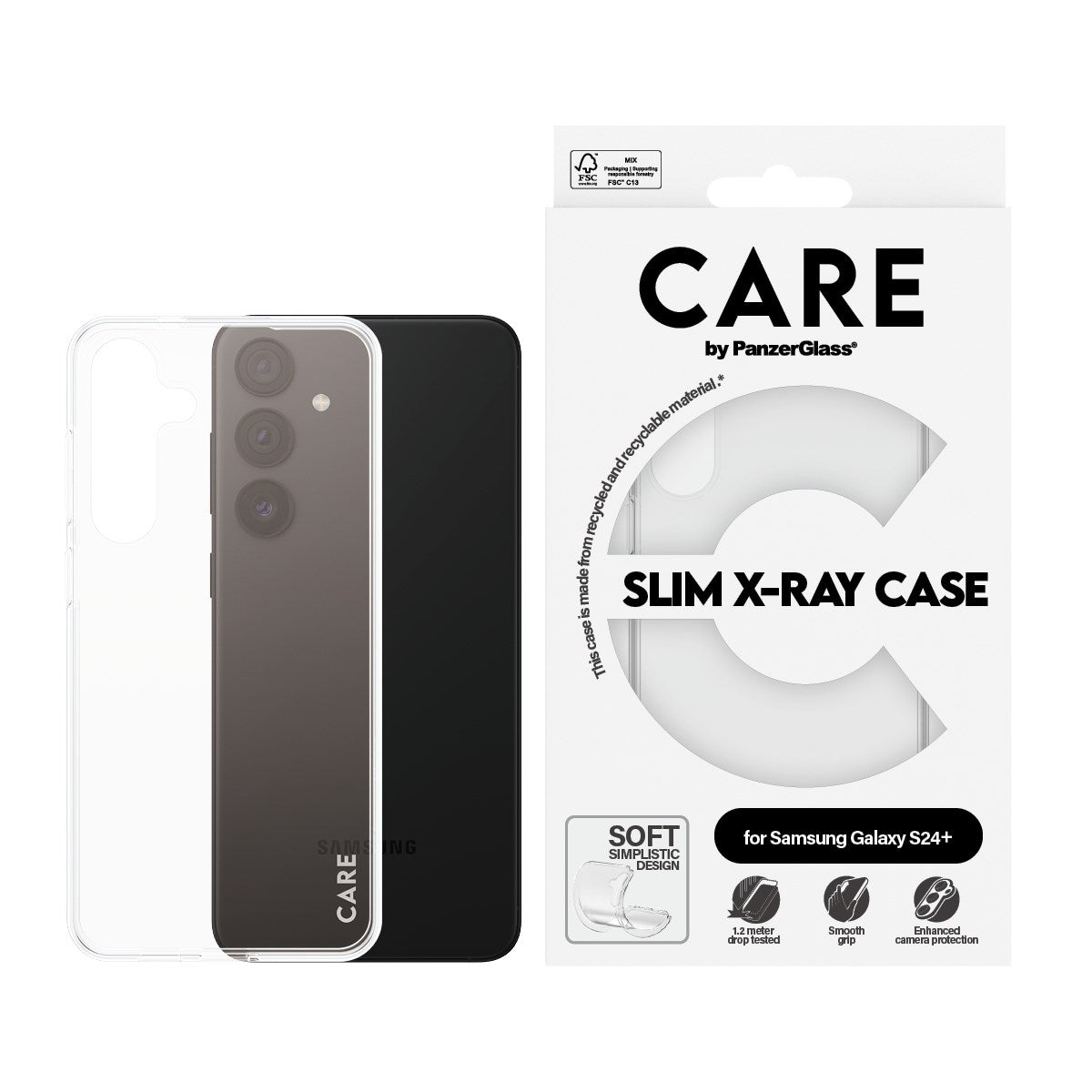 CARE by PanzerGlass® Fashionable Case Transparent X-Ray Soft Basic Samsung Galaxy S24+
