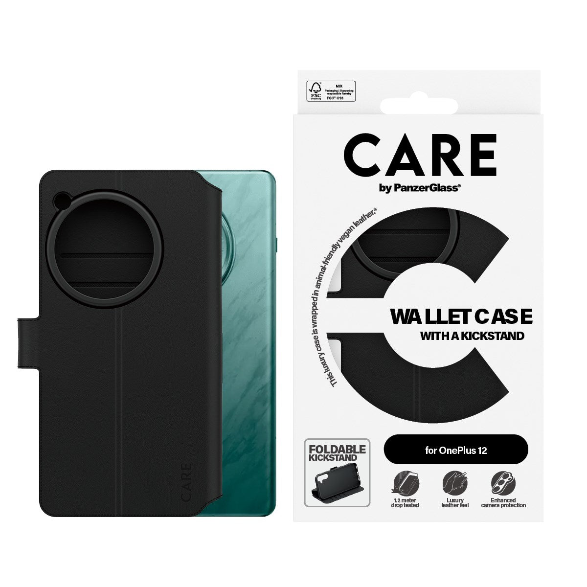CARE by PanzerGlass® Feature Case Wallet Case m. Kickstand OnePlus 12