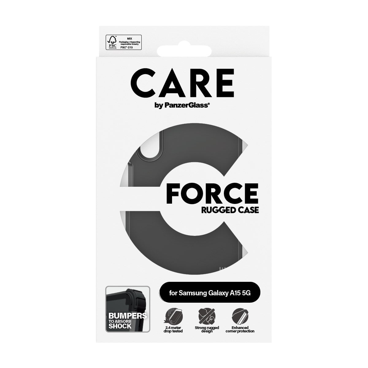 CARE by PanzerGlass® Fashionable Case Schwarz FORCE Samsung Galaxy A15 5G