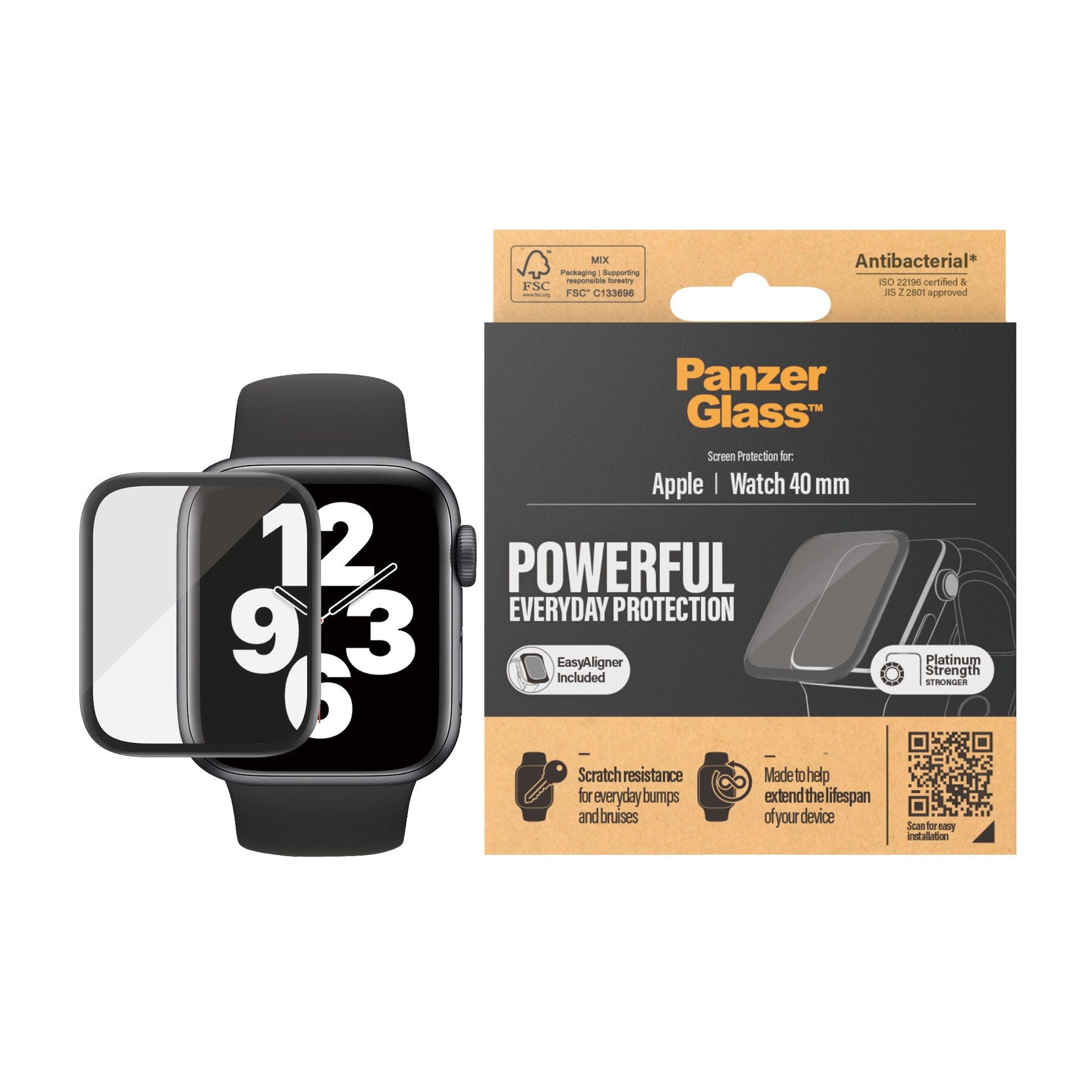 PanzerGlass® Apple Watch Series 4 | 5 | 6 | SE 40mm| Displayschutz Glass