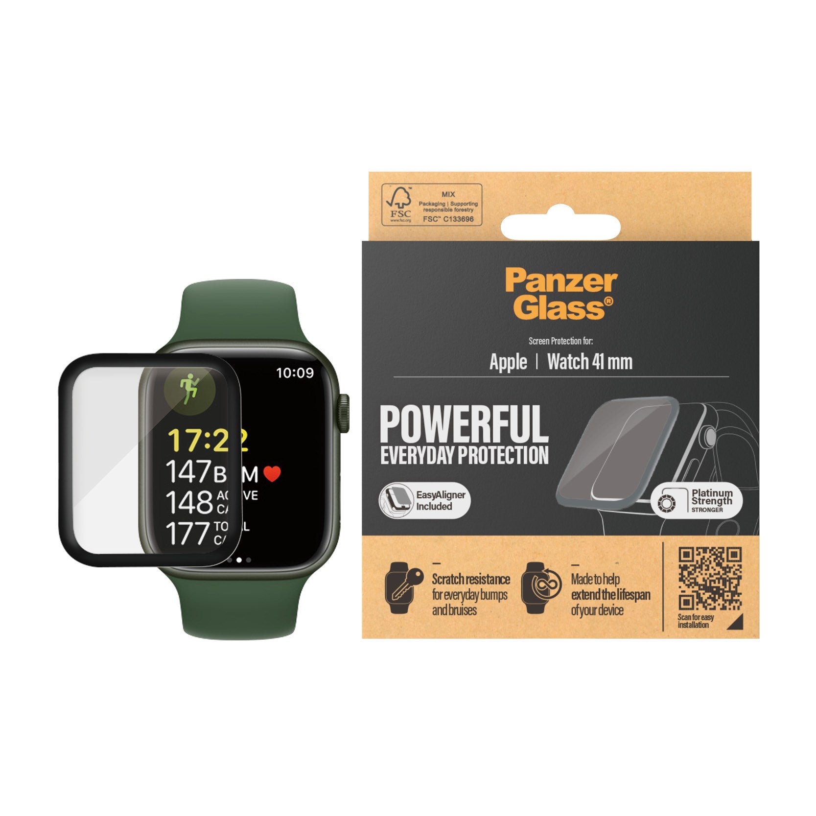 PanzerGlass® Apple Watch Series 9 | 8 | 7 | 41mm | Displayschutz Glass