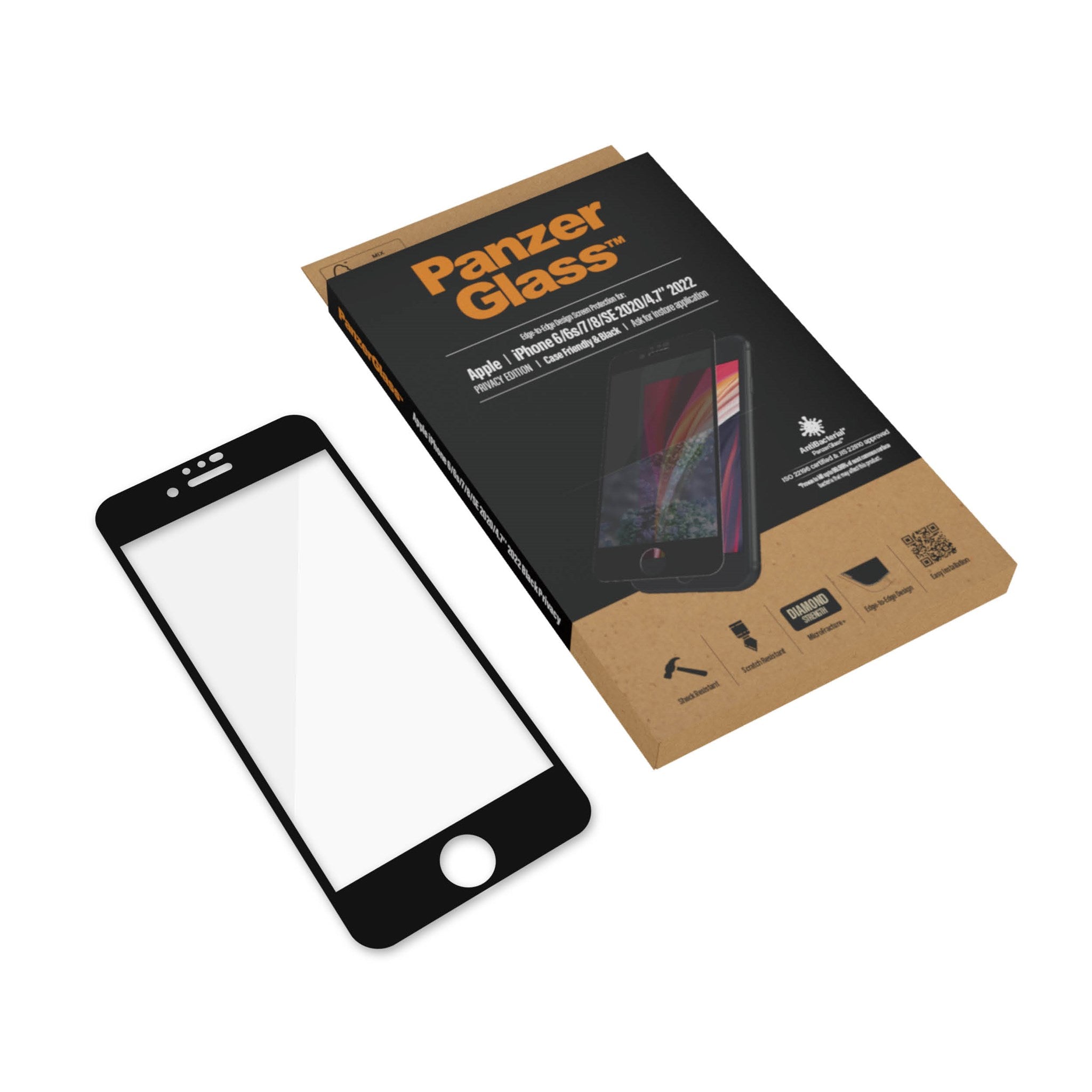 PanzerGlass® Displayschutzglas iPhone 8 | 7 | 6s | 6 | SE 2020 | Edge-to-Edge