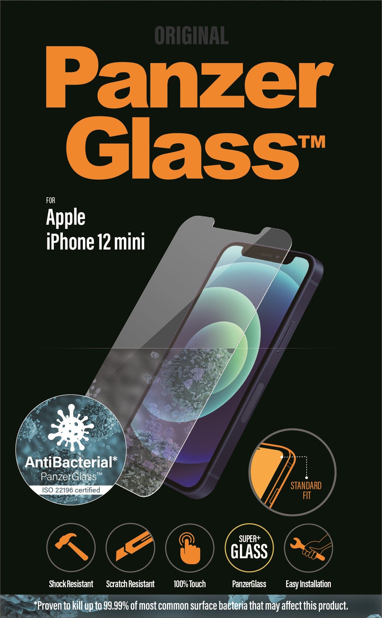 PanzerGlass® Displayschutzglas iPhone 12 Mini | Standard Fit