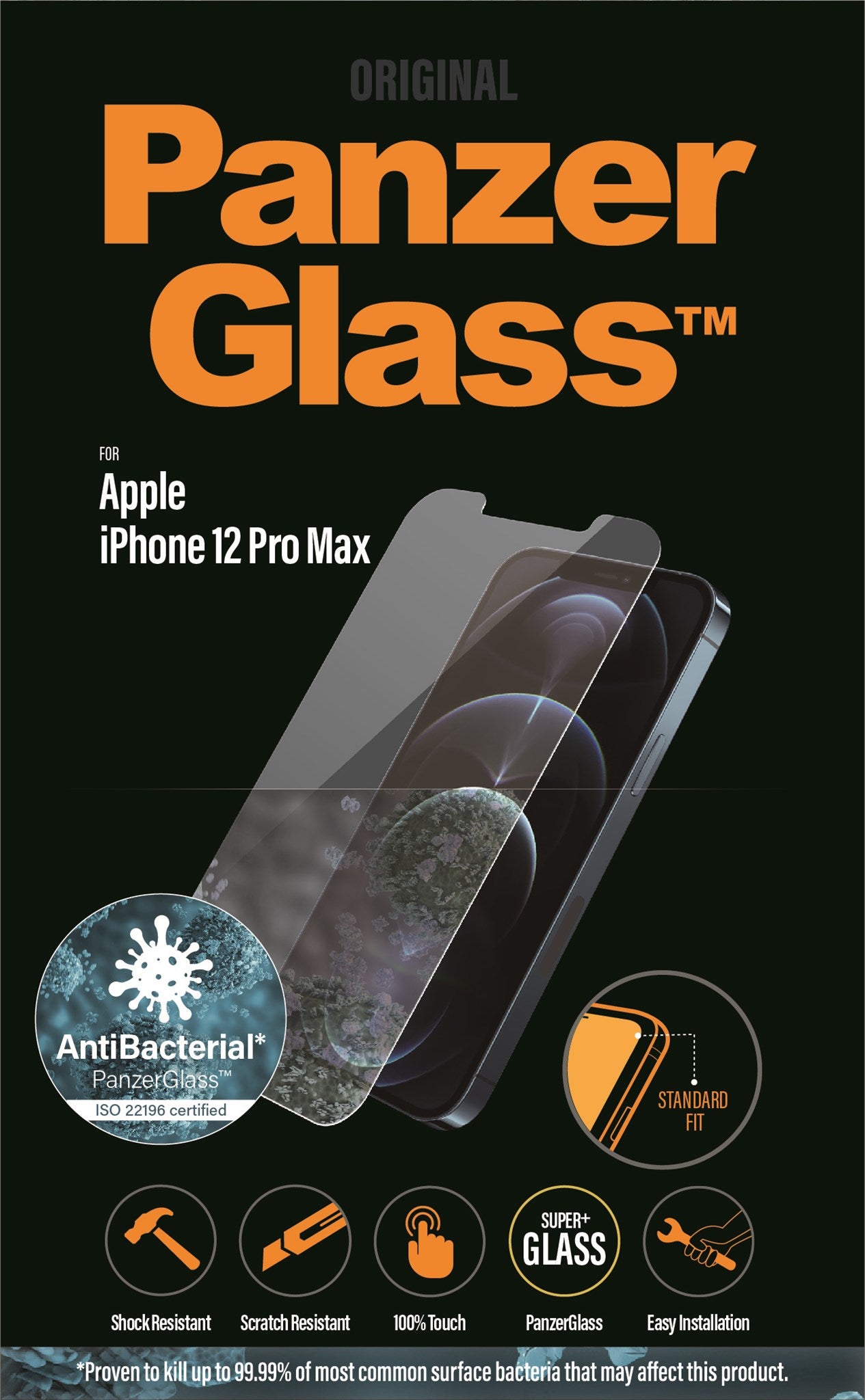 PanzerGlass® Displayschutzglas iPhone 12 Pro Max | Standard Fit