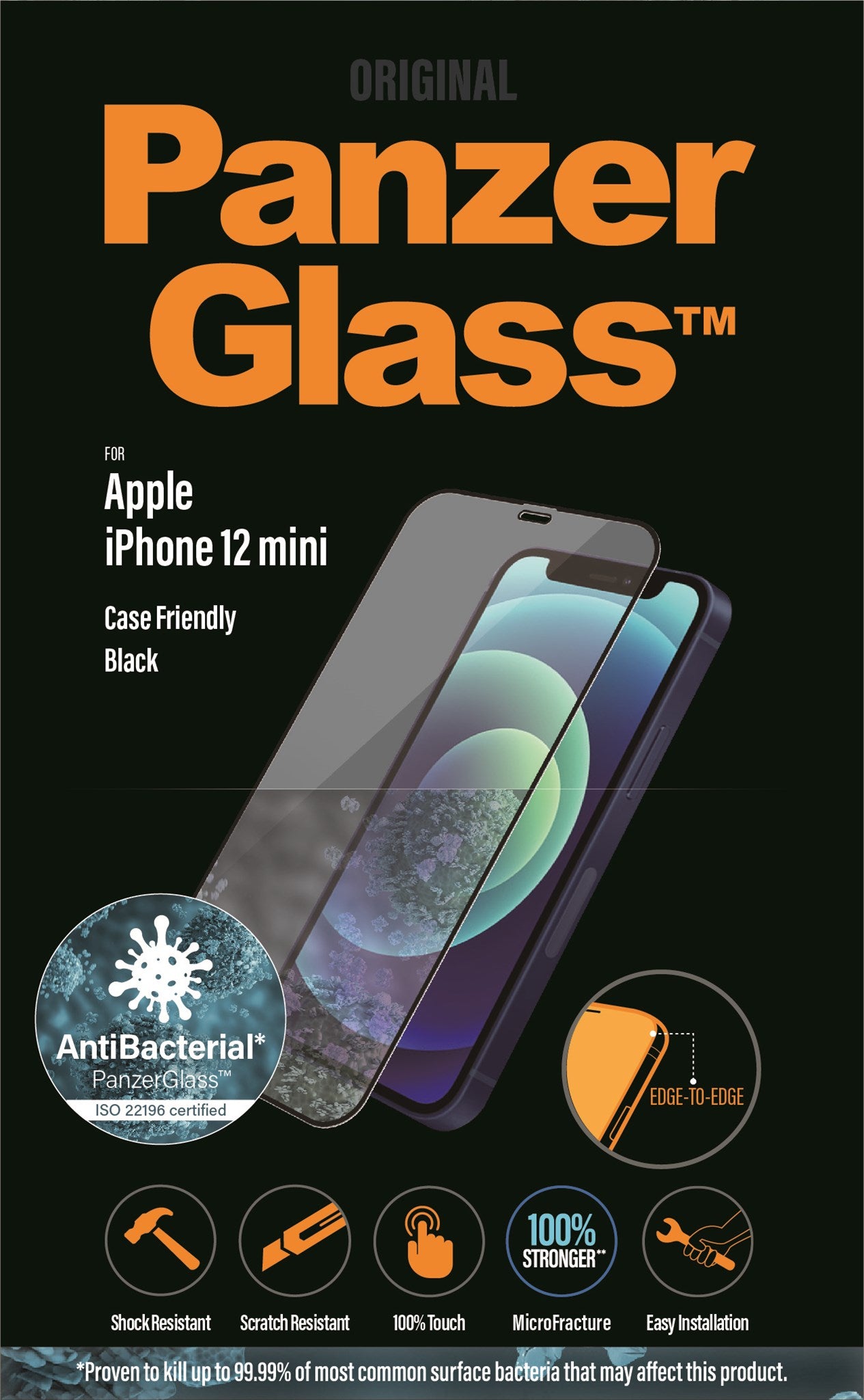 PanzerGlass® Displayschutzglas iPhone 12 Mini | Edge-to-Edge