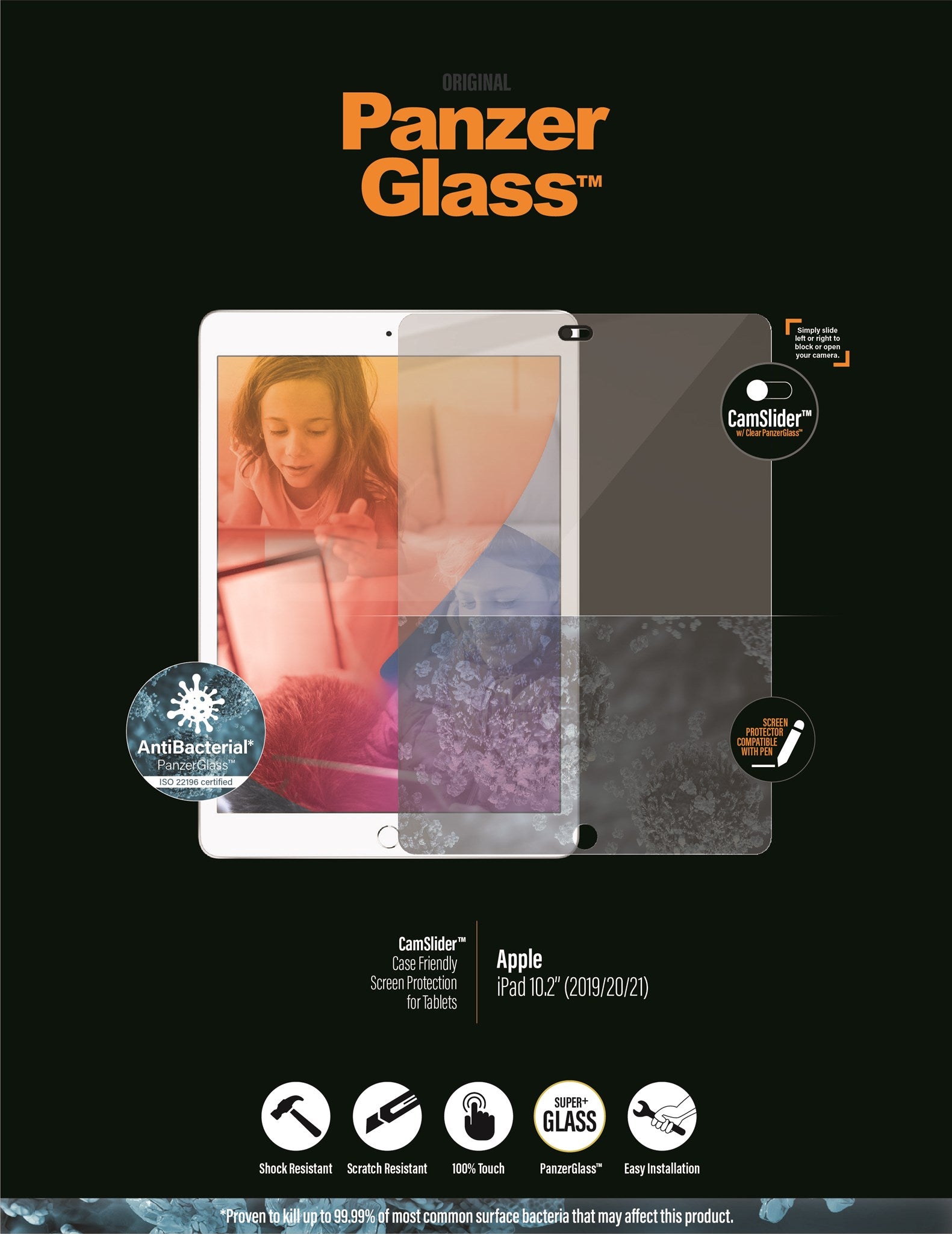 PanzerGlass® CamSlider® Displayschutz iPad 10.2″ (2019-2021)