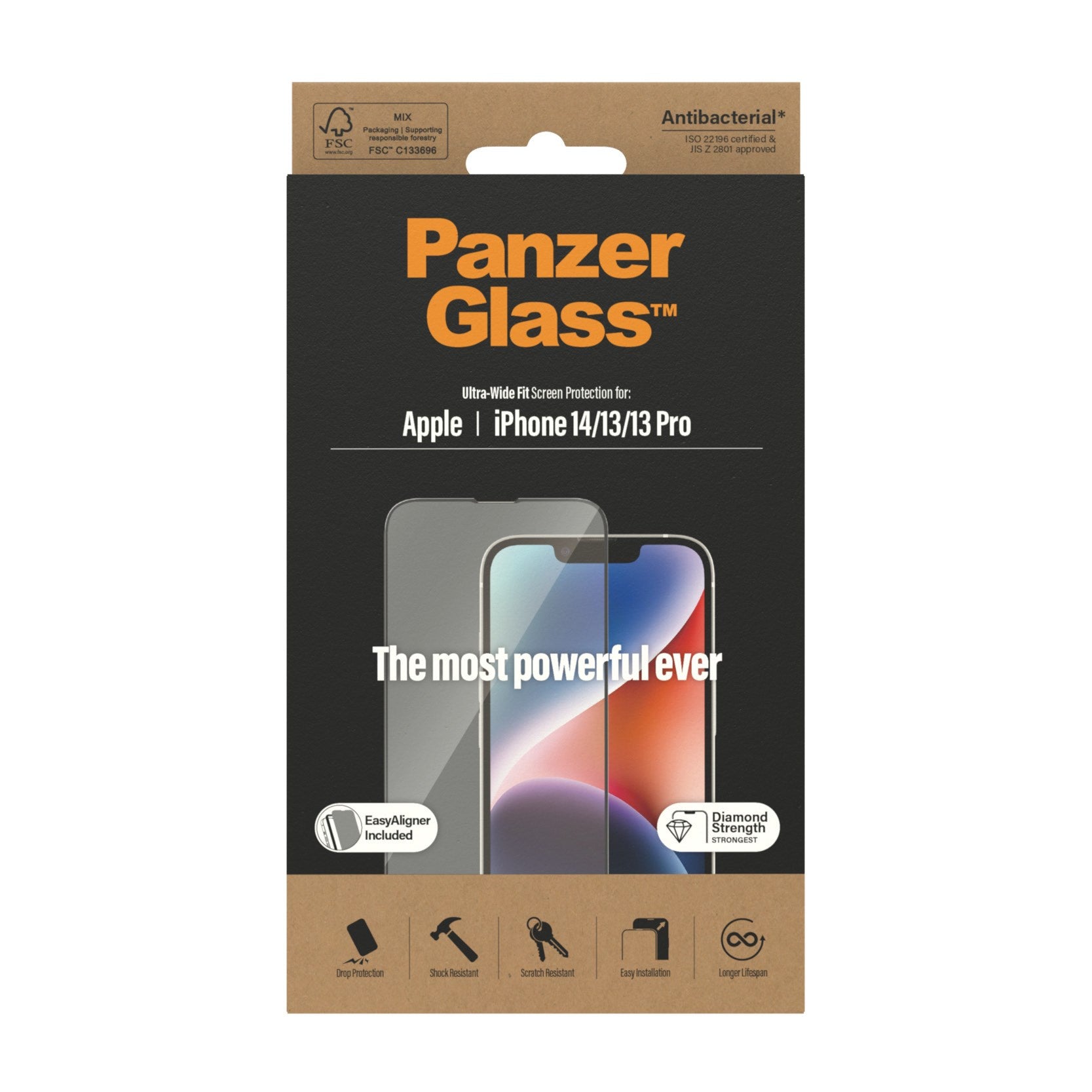 PanzerGlass® Displayschutz iPhone 14 | 13 | 13 Pro | Ultra-Wide Fit m. EasyAligner