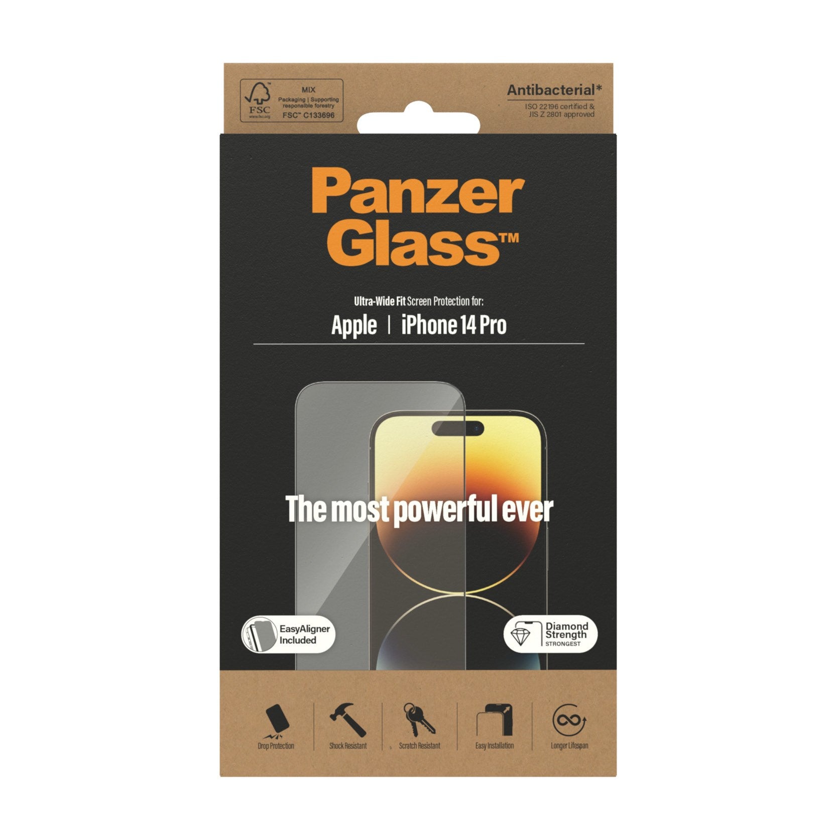 PanzerGlass® Displayschutz iPhone 14 Pro | Ultra-Wide Fit m. EasyAligner