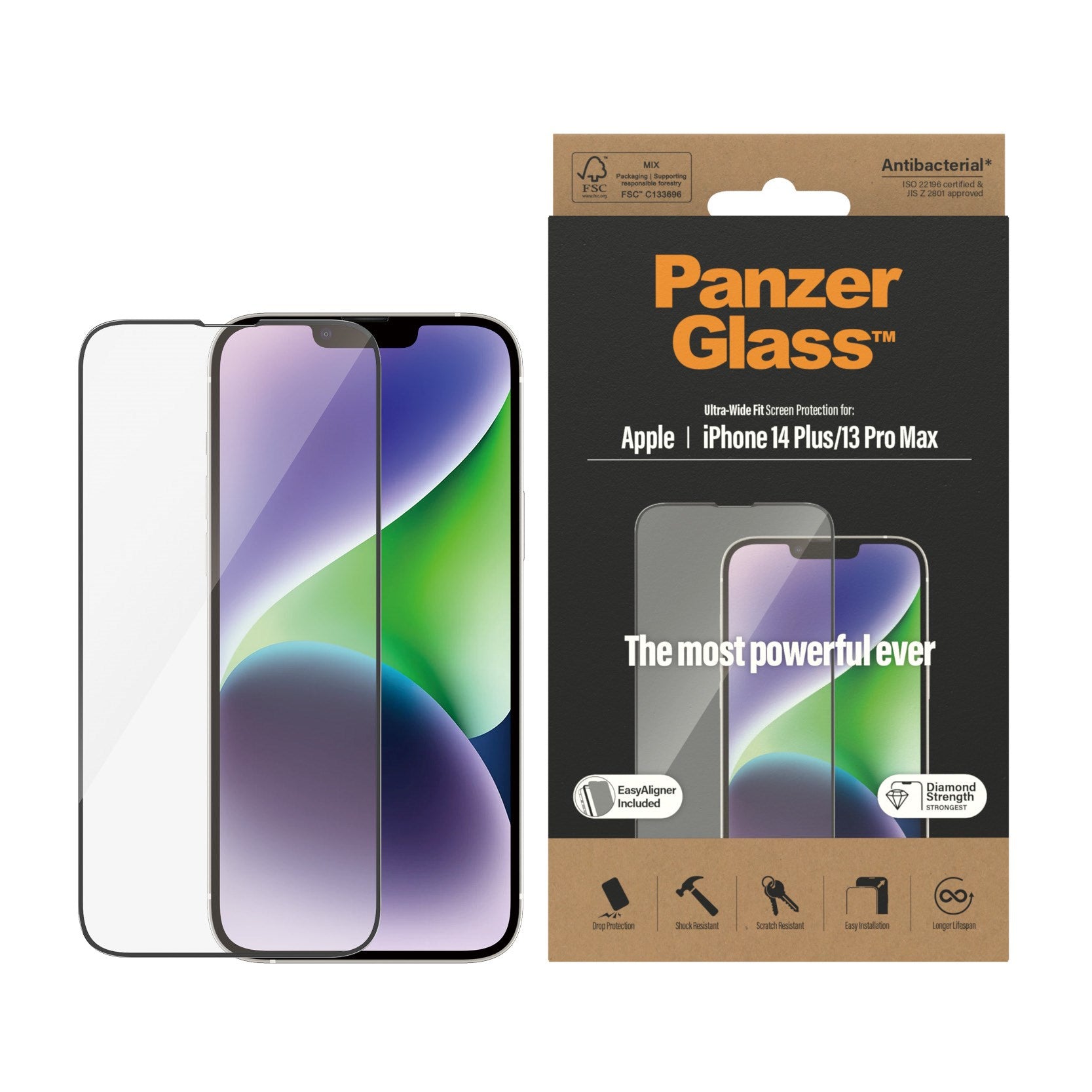 PanzerGlass® Displayschutz iPhone 14 Plus | 13 Pro Max | Ultra-Wide Fit m. EasyAligne