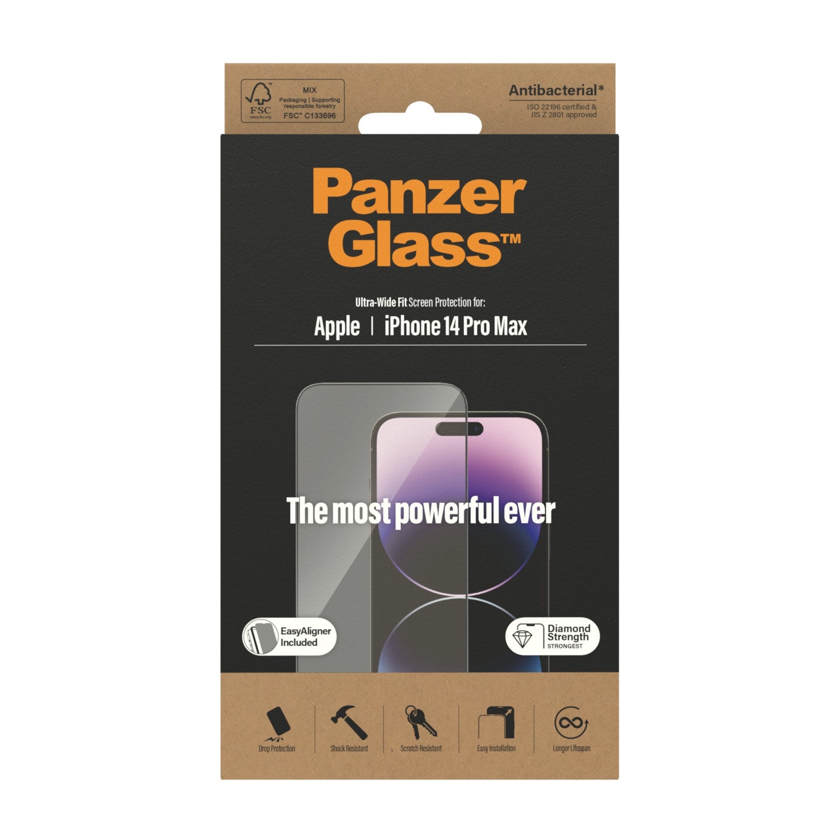 PanzerGlass® Displayschutz iPhone 14 Pro Max | Ultra-Wide Fit m. EasyAligner