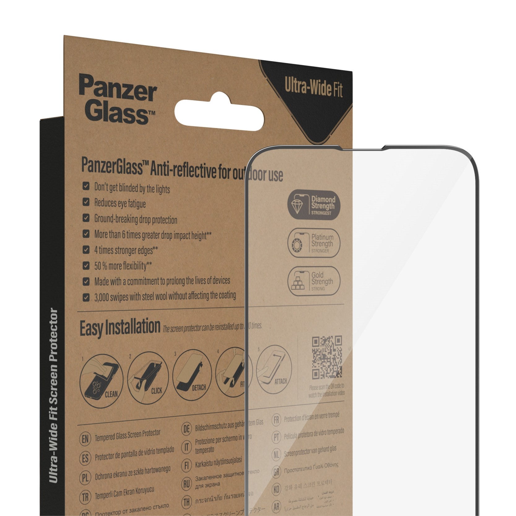PanzerGlass® Anti-Reflective Displayschutz iPhone 14 Plus | 13 Pro Max | Ultra-Wide Fit m. EasyAligner