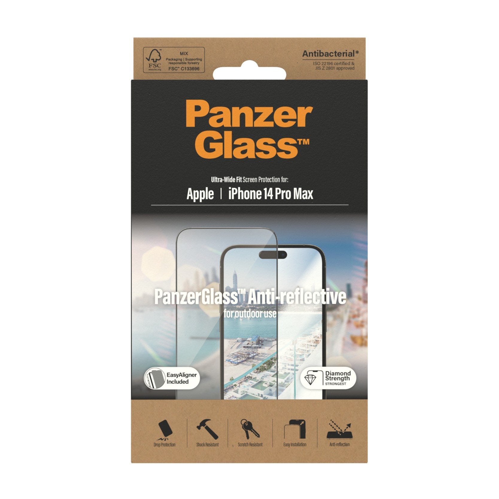 PanzerGlass®Anti-Reflective Displayschutz iPhone 14 Pro Max | Ultra-Wide Fit m. EasyAligner