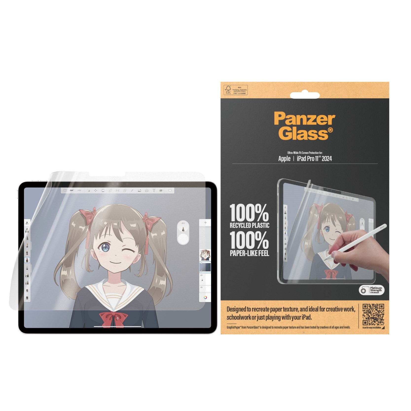 PanzerGlass® GraphicPaper® Displayschutz iPad Pro 11'' (2024) | Ultra-Wide Fit