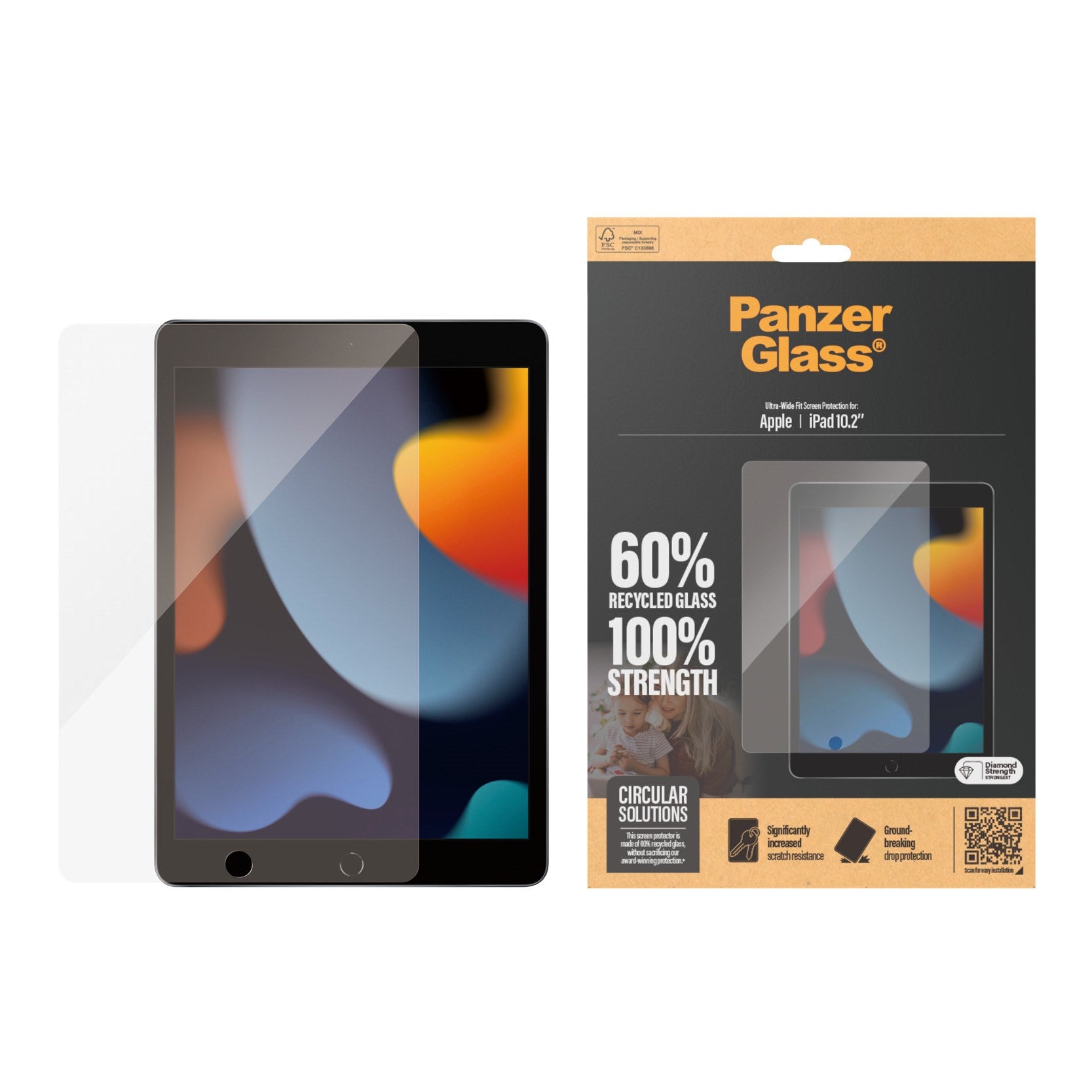 PanzerGlass® Displayschutz iPad 10.2'' (2019-2021) | Ultra-Wide Fit