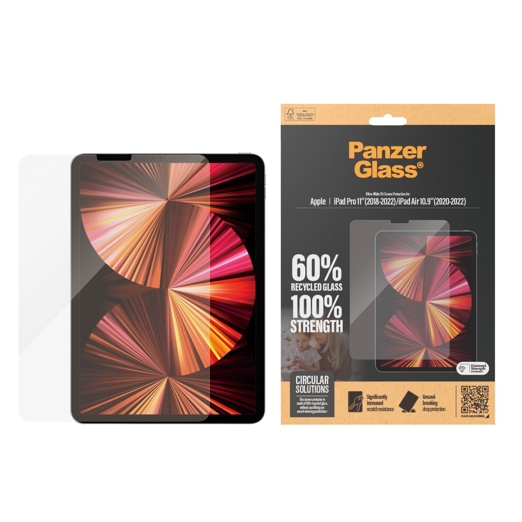 PanzerGlass® Displayschutz iPad Pro 11'' (2018-2022) | iPad Air 10.9'' (2020, 2022) | Ultra-Wide Fit