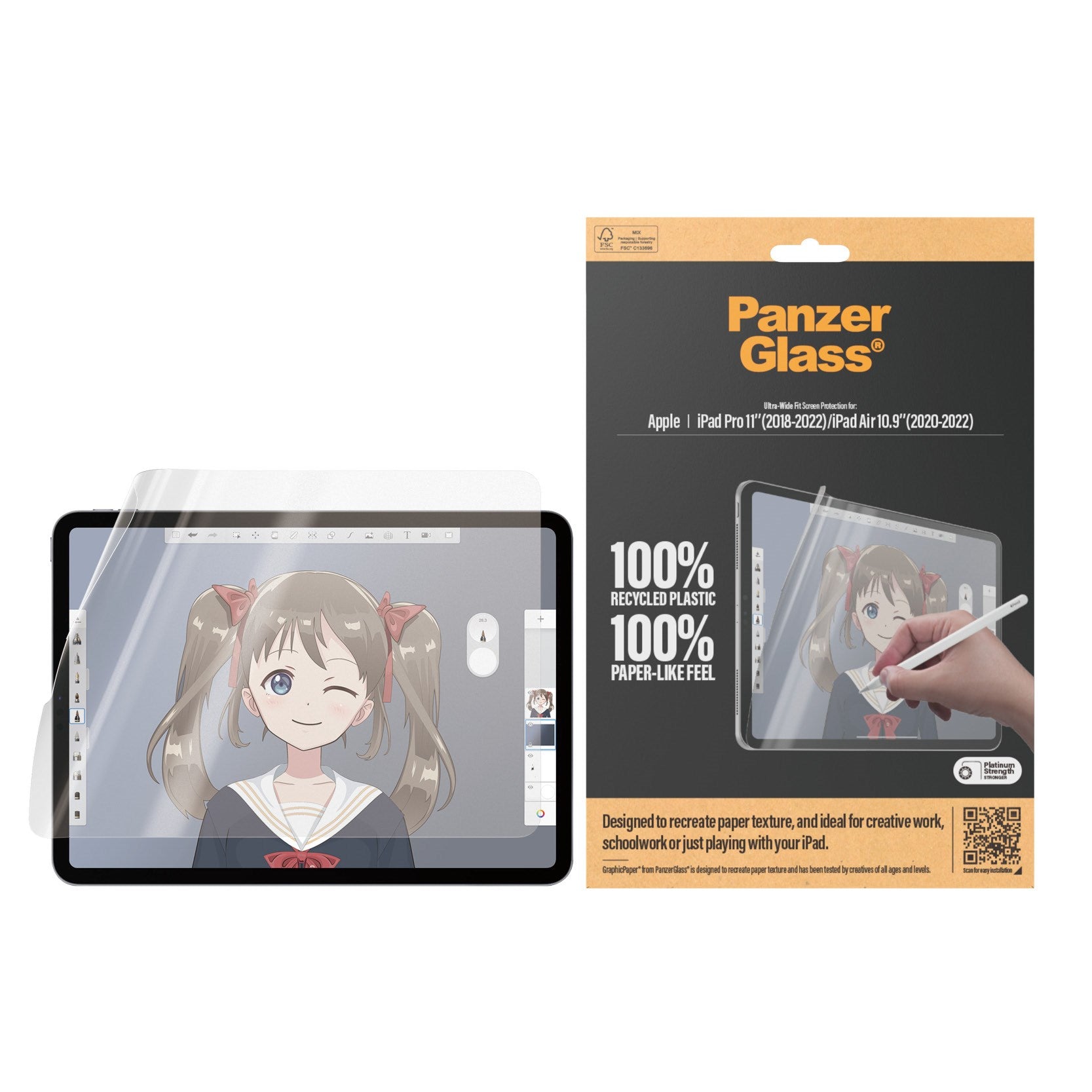PanzerGlass® GraphicPaper® Displayschutz iPad Pro 11'' (2018-2022) | iPad Air 10.9'' (2020-2022) | Ultra-Wide Fit