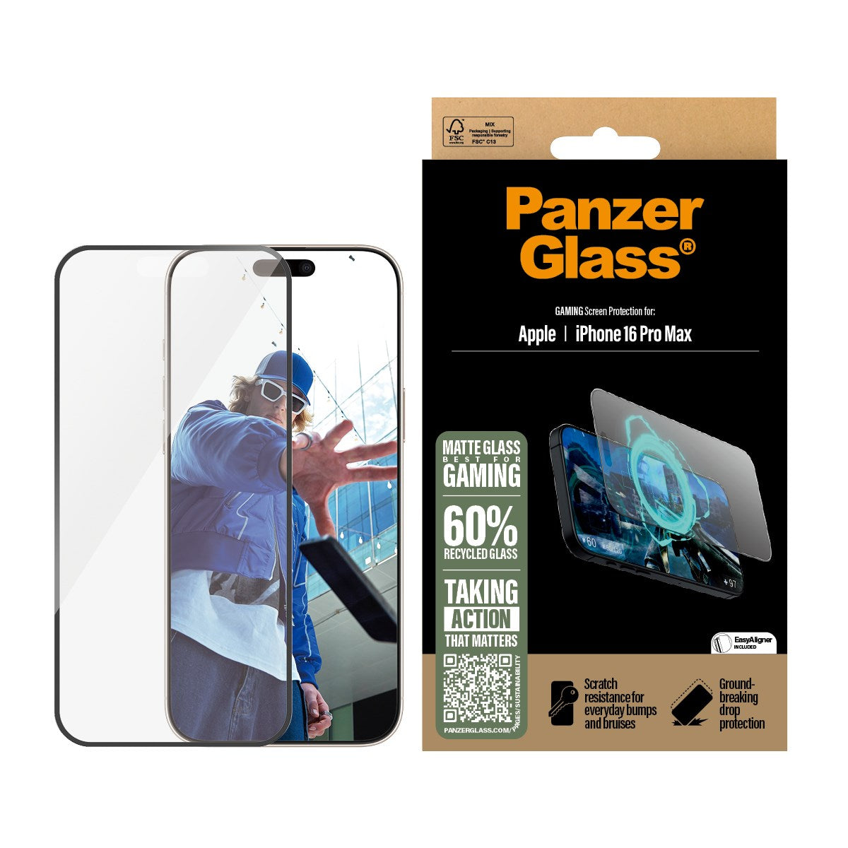 PanzerGlass® Gaming Displayschutz iPhone 16 Pro Max | Ultra-Wide Fit