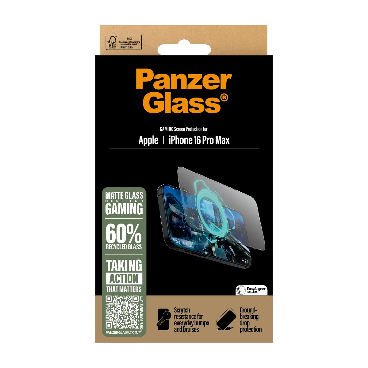 PanzerGlass® Gaming Displayschutz iPhone 16 Pro Max | Ultra-Wide Fit