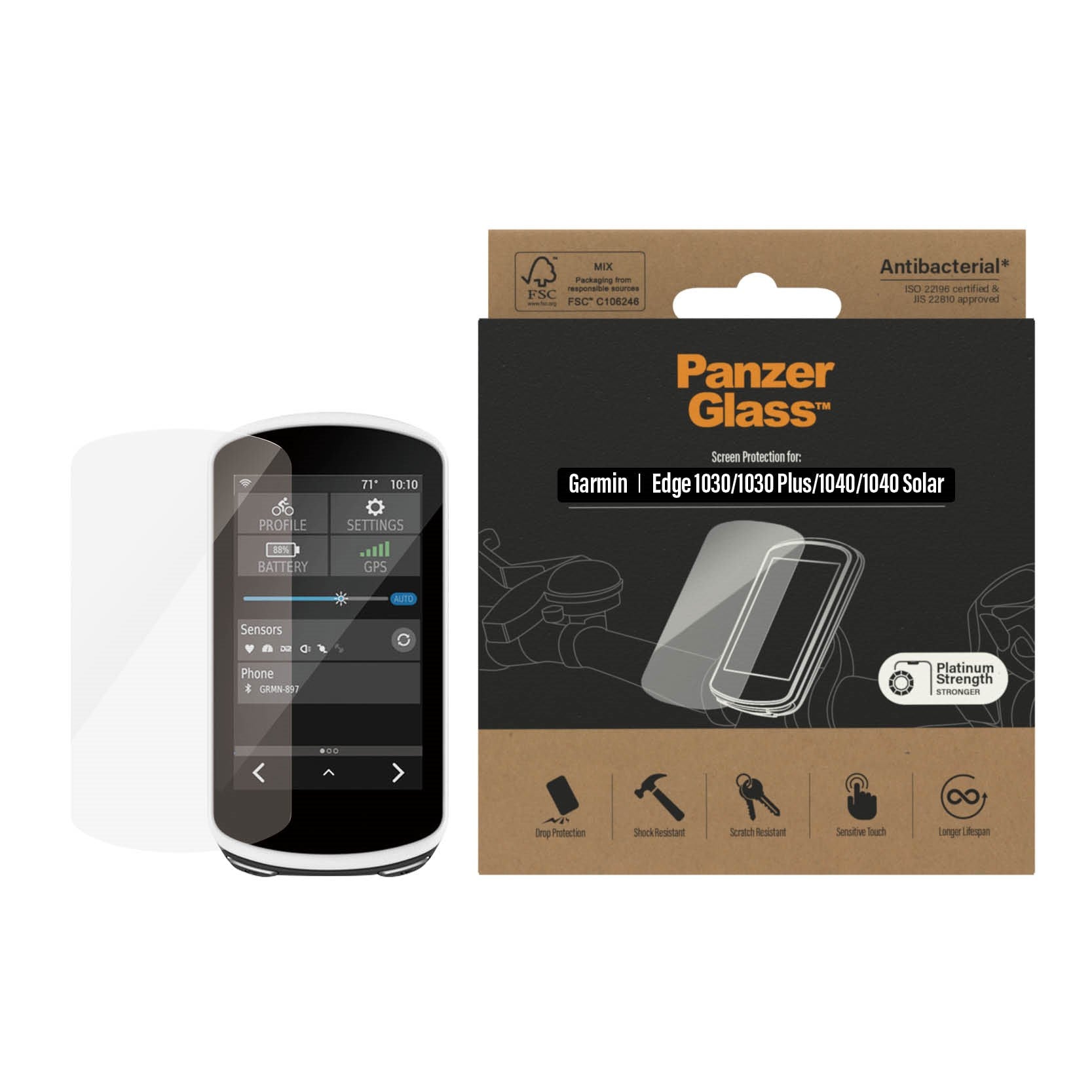 PanzerGlass® Garmin Edge 1030 | 1040 - Anti-Glare | Displayschutz Glass