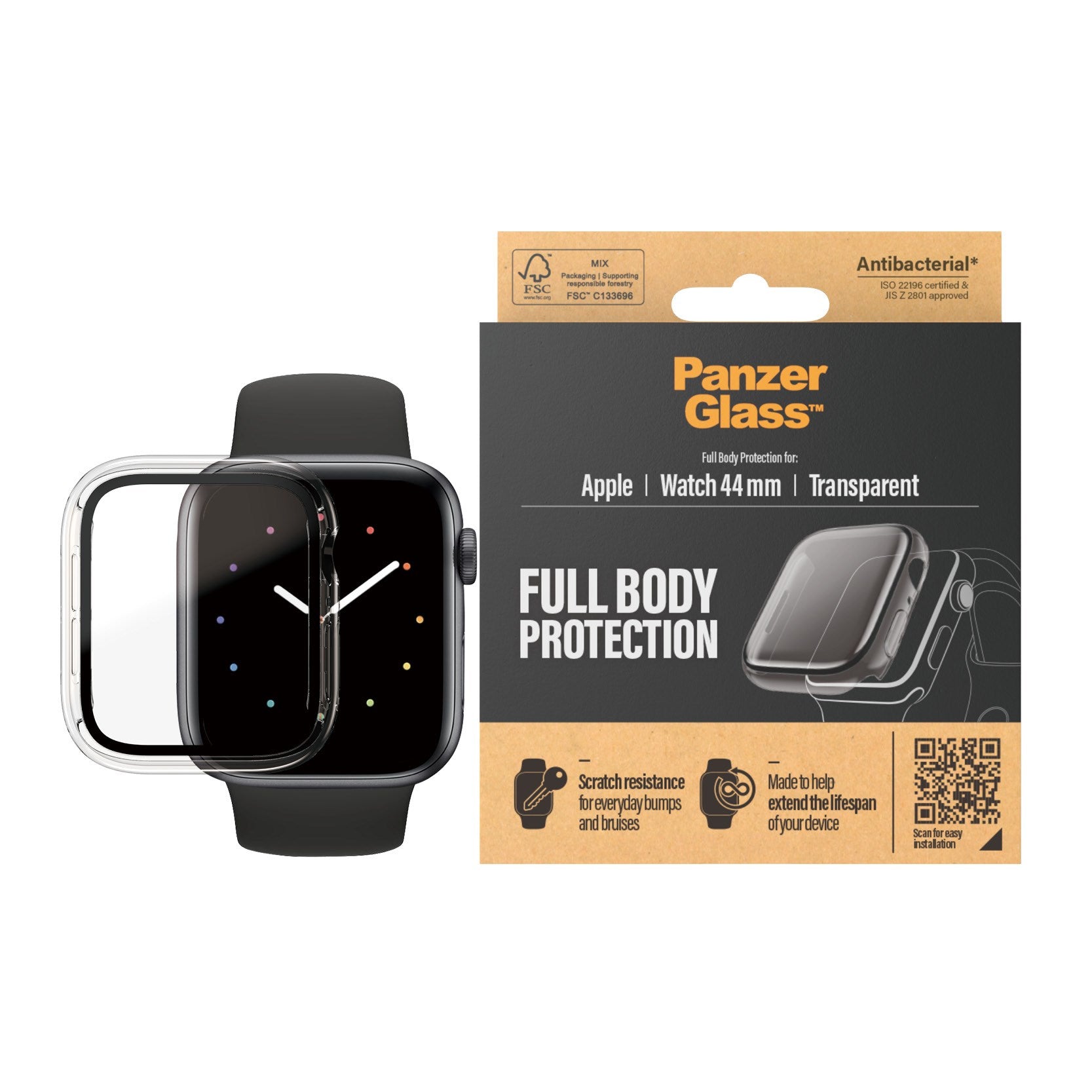 PanzerGlass® Displayschutz Full Body Transparent Apple Watch SE 3 | SE | 6 | 5 | 4 | 44mm