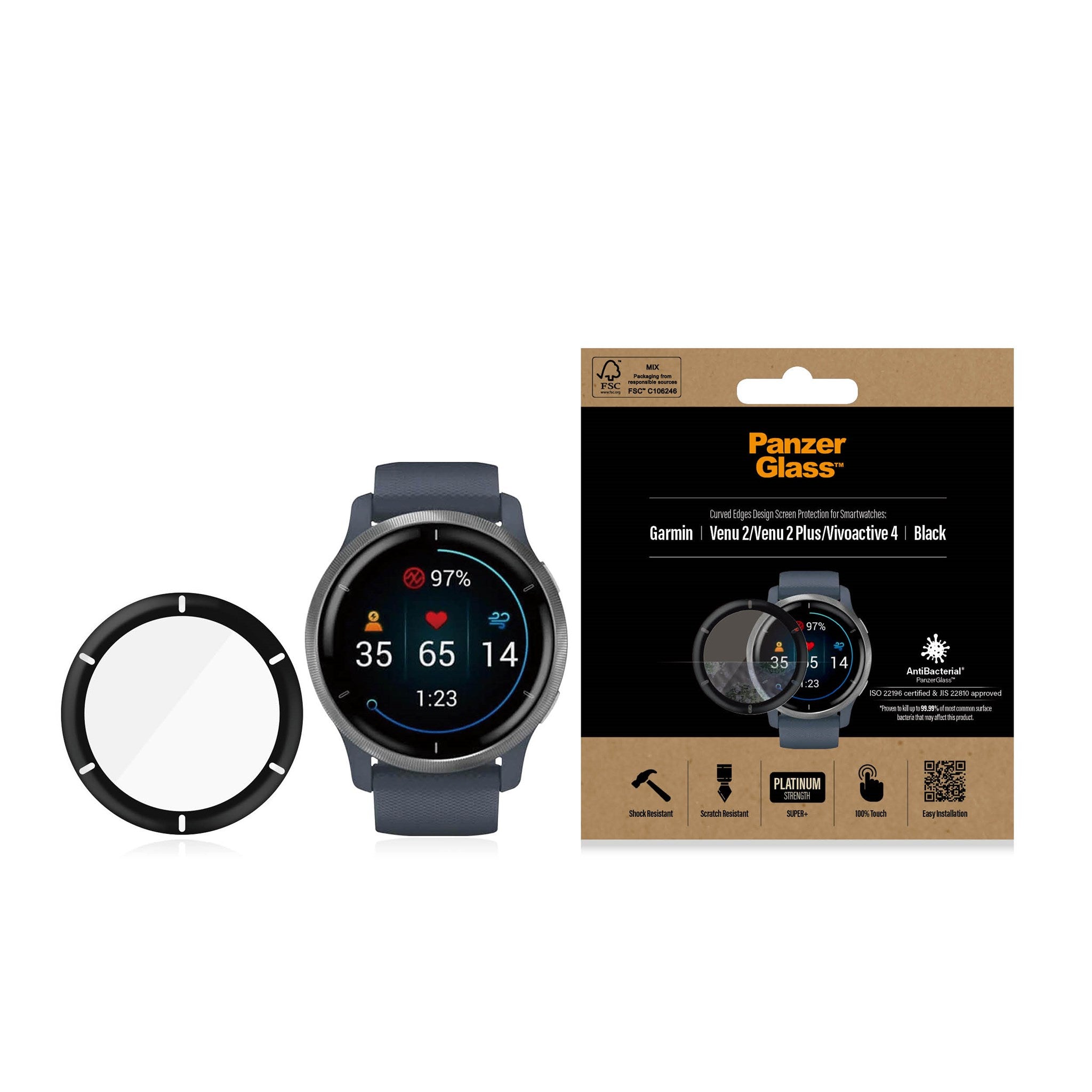 PanzerGlass® Displayschutz Garmin Venu 2 |  Vivoactive 4
