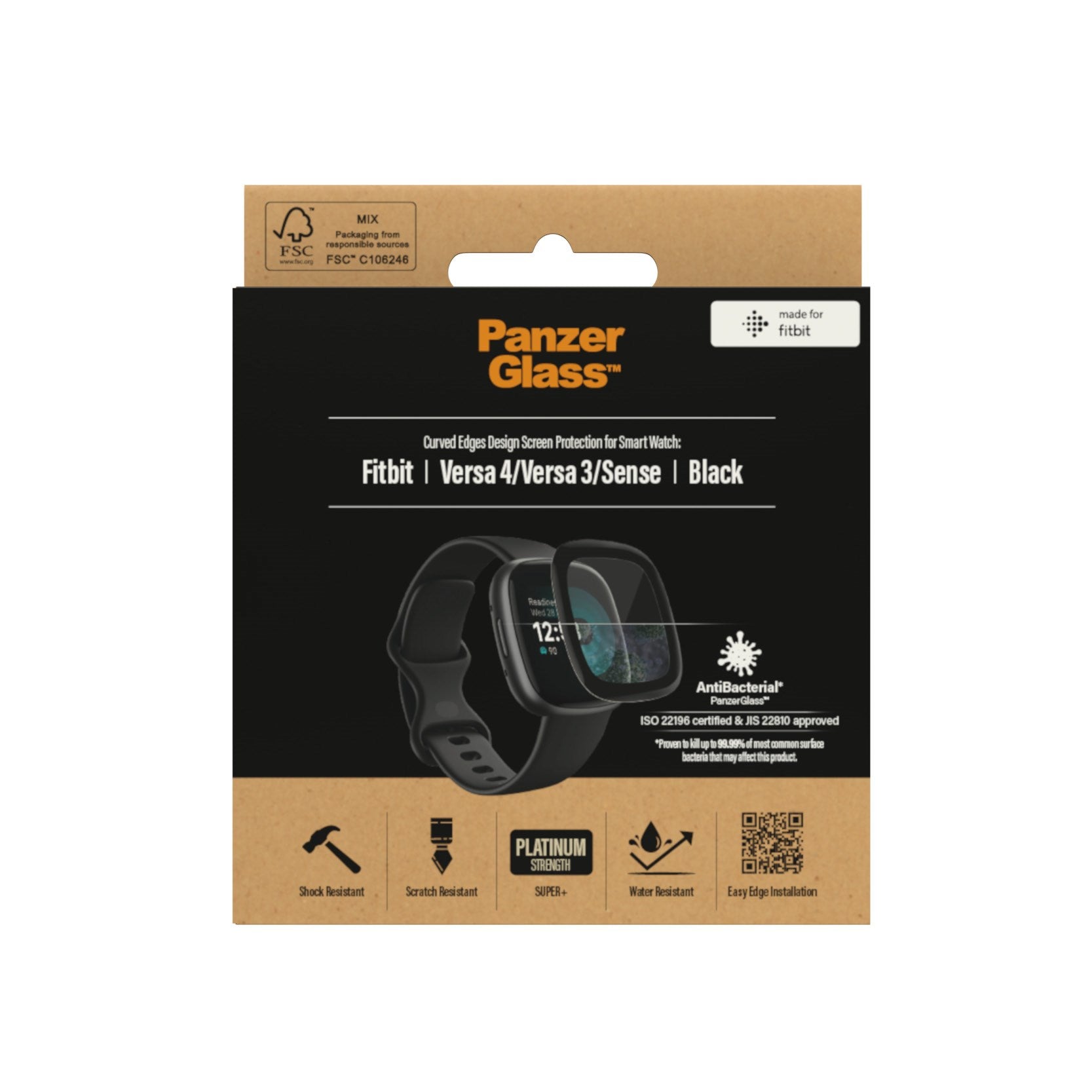 PanzerGlass® Fitbit Versa 4 | Versa 3 | Sense | Displayschutz Glass