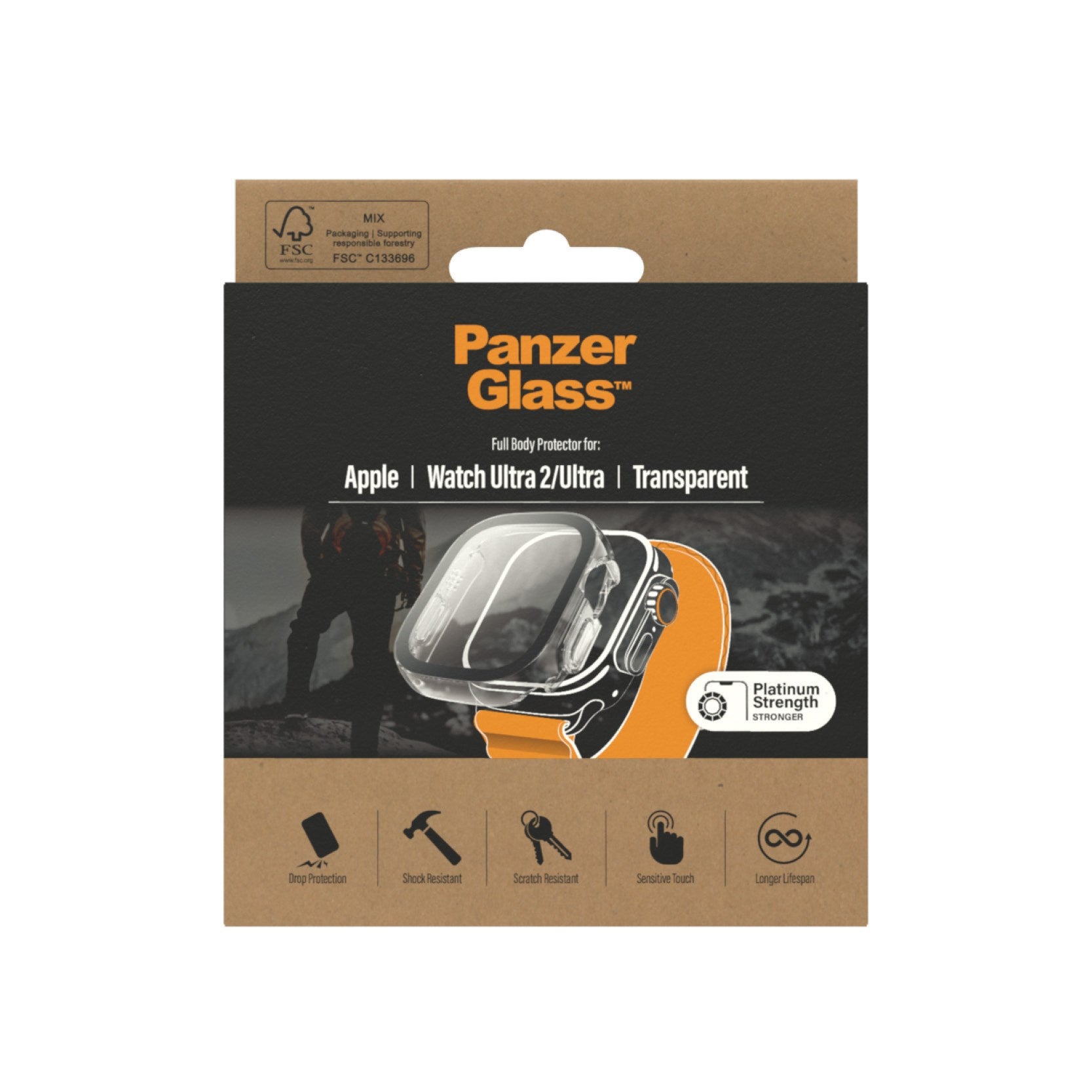 PanzerGlass® Displayschutz Full Body Apple Watch Ultra 2 | Ultra | 49mm | Transparent