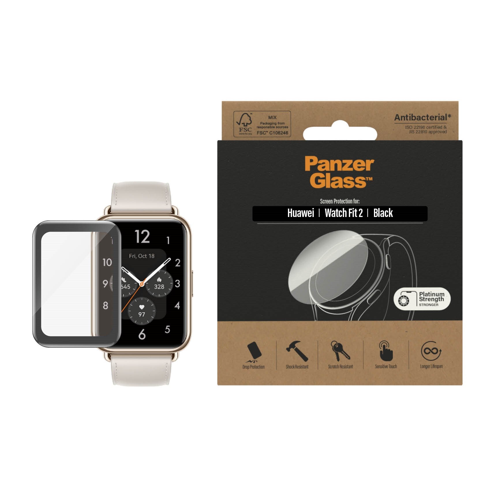 PanzerGlass®Dislayschutz  Huawei Watch Fit 2