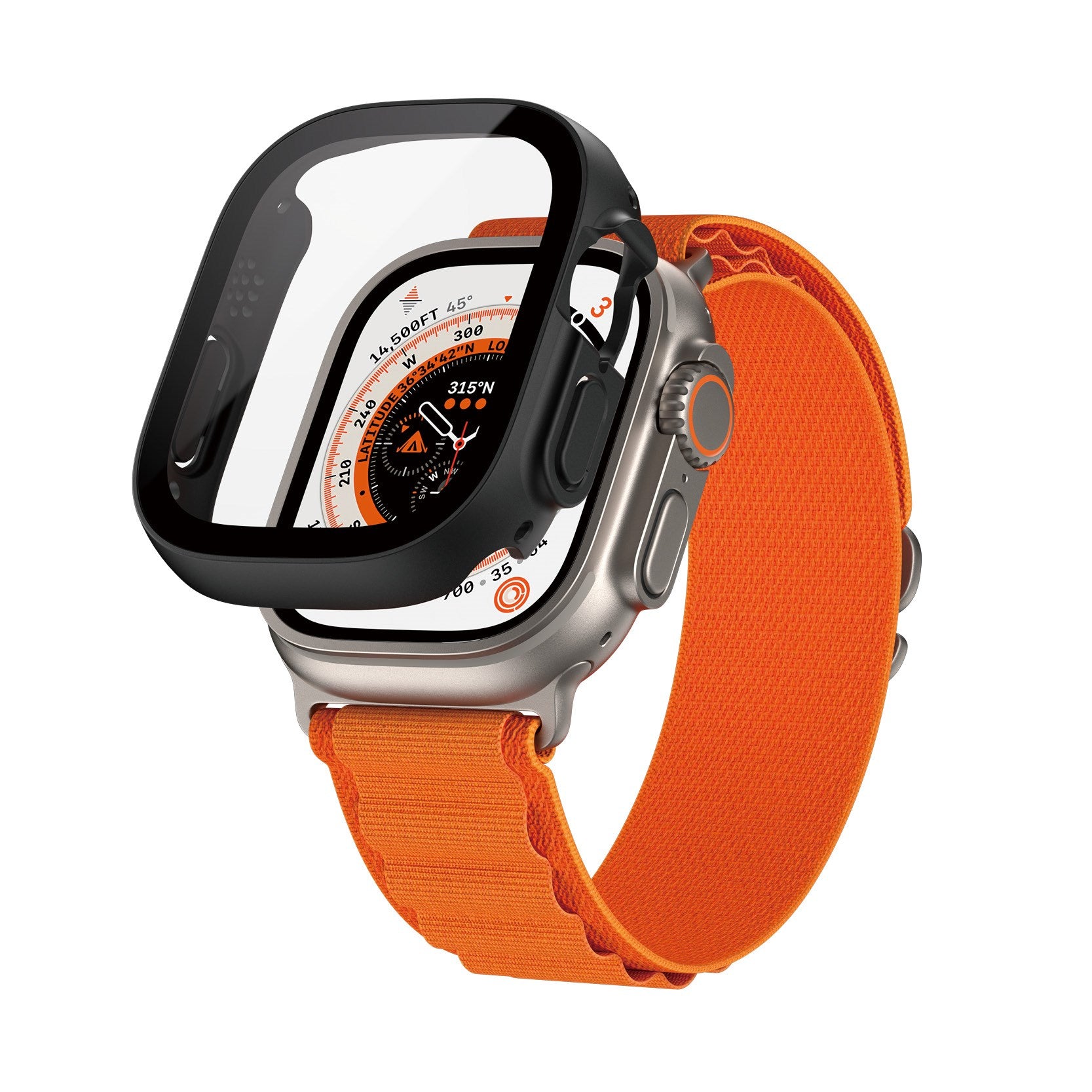 PanzerGlass® Displayschutz Full Body mit D3O® Apple Watch Ultra | 49mm | Schwartz