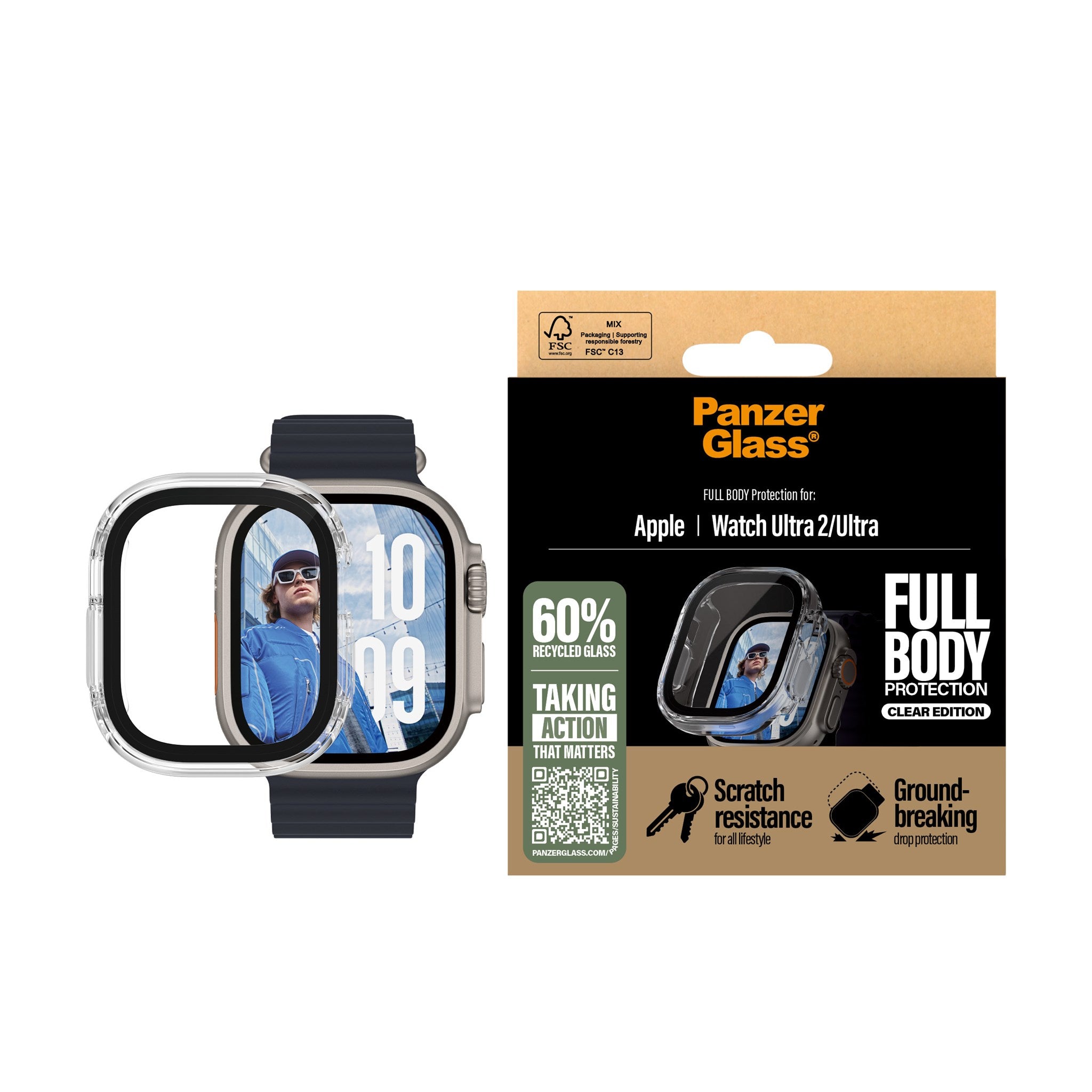 PanzerGlass® Case Squad Full Body Transparent Apple Watch Ultra 3 | Ultra 2 | Ultra | 49mm