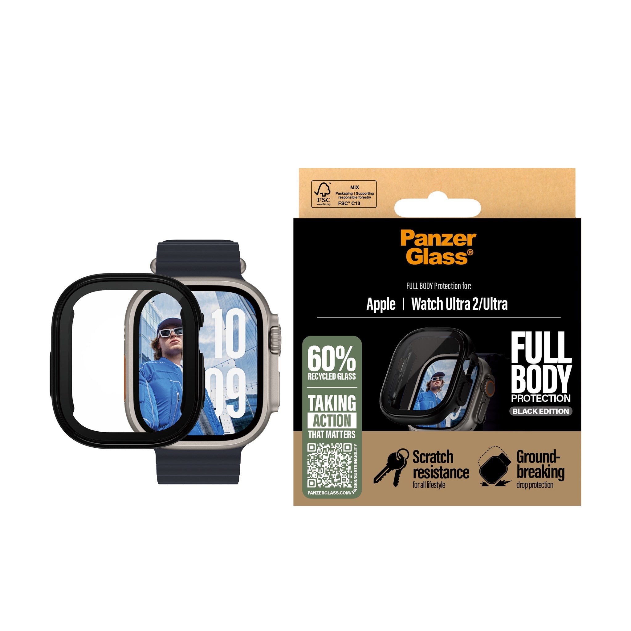 PanzerGlass® Case Squad Full Body Schwarz Apple Watch Ultra 3 | Ultra 2 | Ultra | 49mm