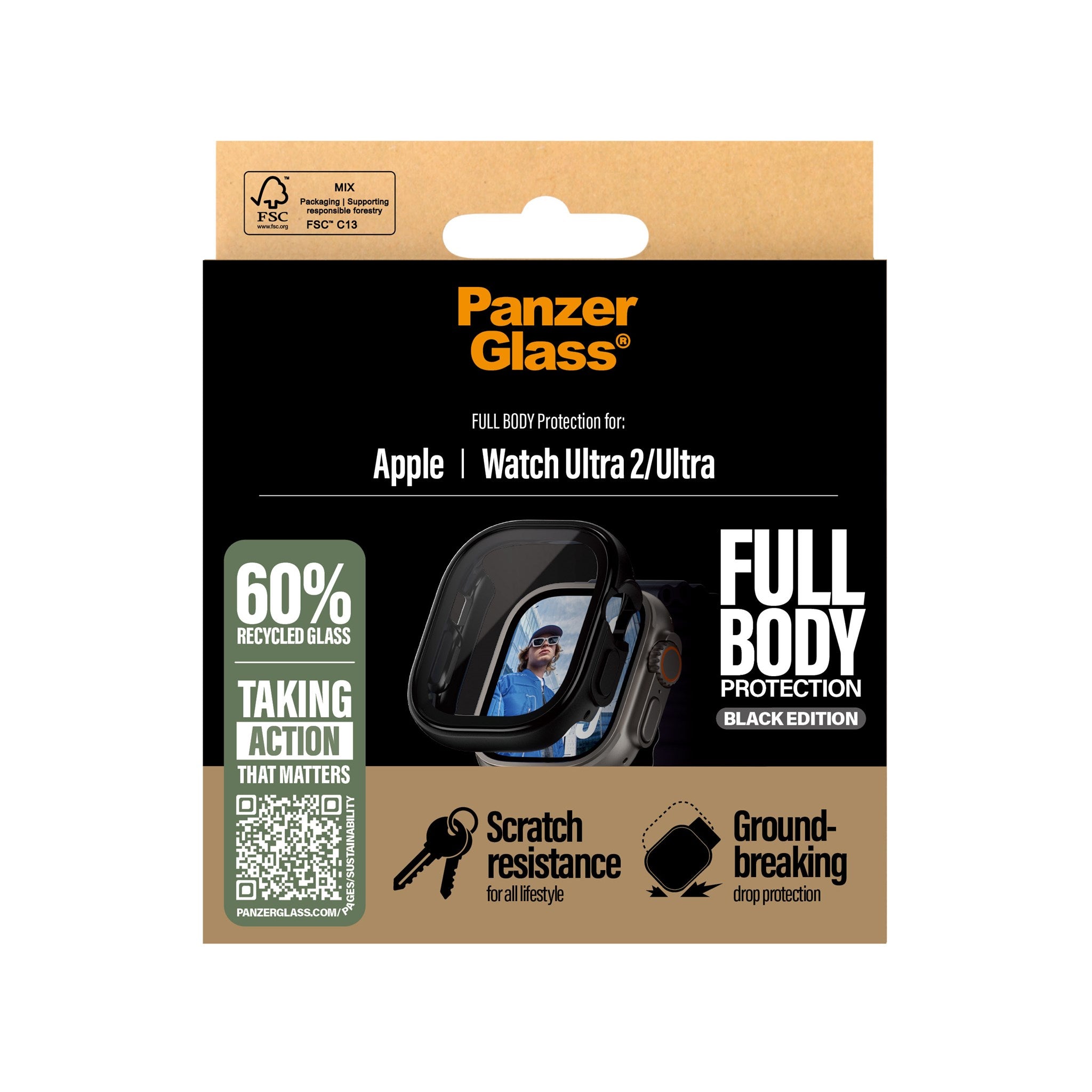 PanzerGlass® Case Squad Full Body Schwarz Apple Watch Ultra 3 | Ultra 2 | Ultra | 49mm