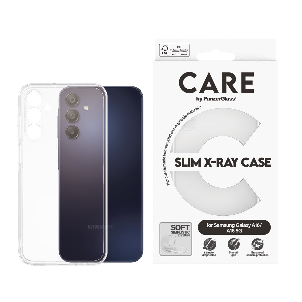 CARE by PanzerGlass® Fashionable Case Transparent X-Ray Soft Basic Samsung Galaxy A16 4G | A16 5G