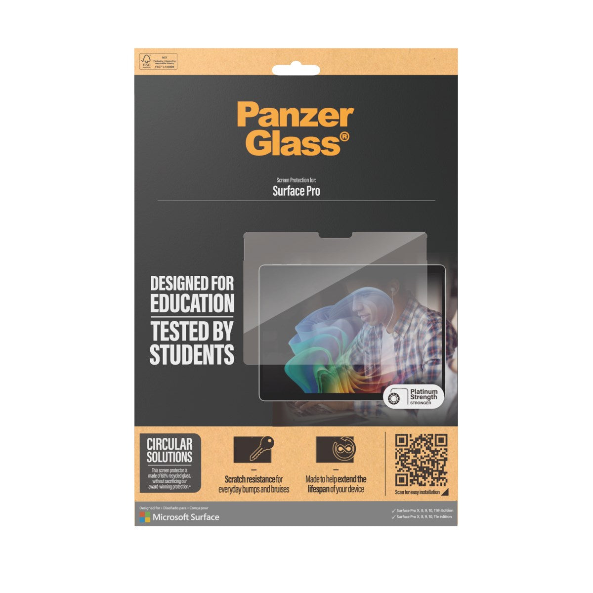 PanzerGlass® Displayschutz Microsoft Surface Pro X | Pro 8 | Pro 9 | Pro 10 | Pro 11th Edition | Ultra-Wide Fit
