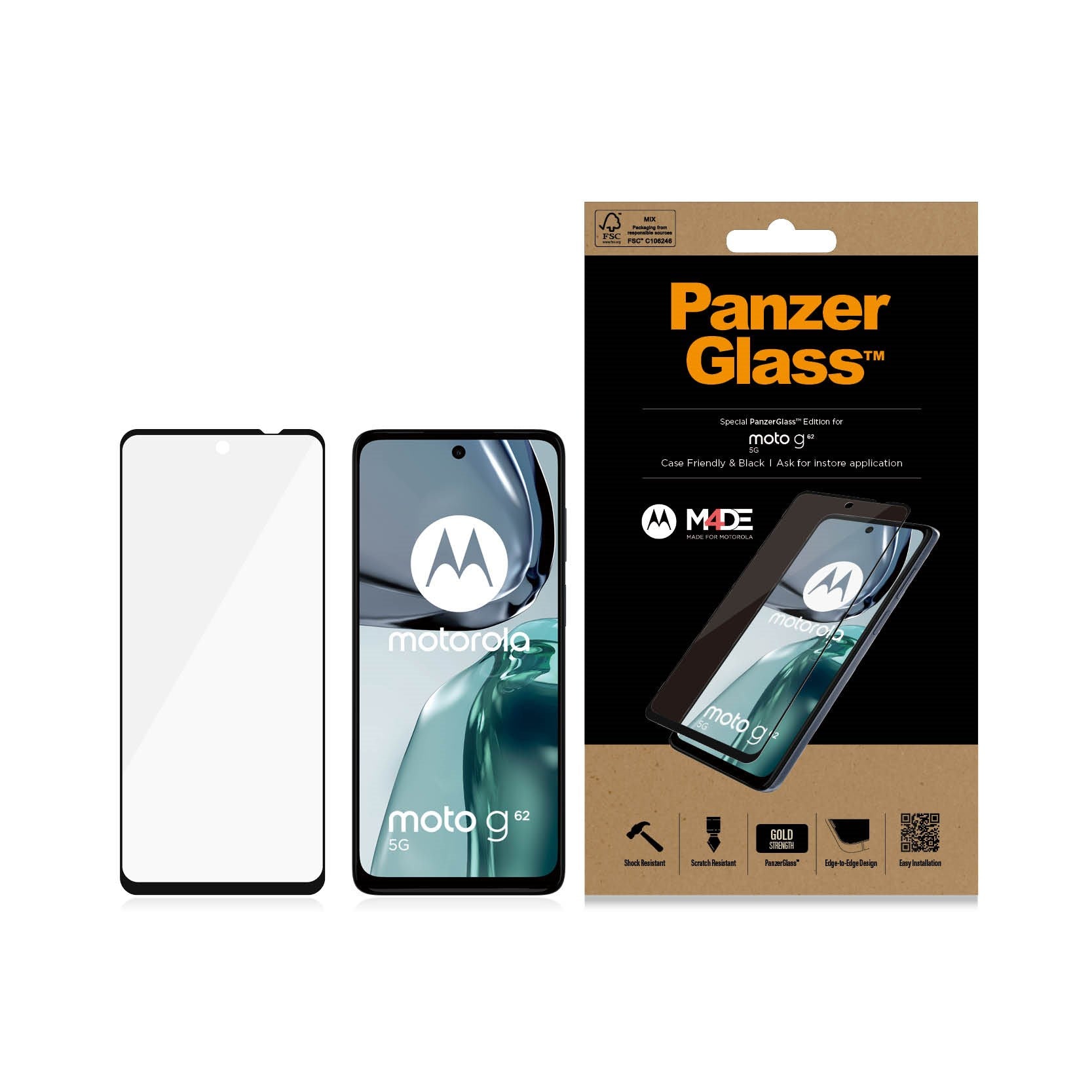 PanzerGlass® Dislayschutz Motorola moto g62 5G