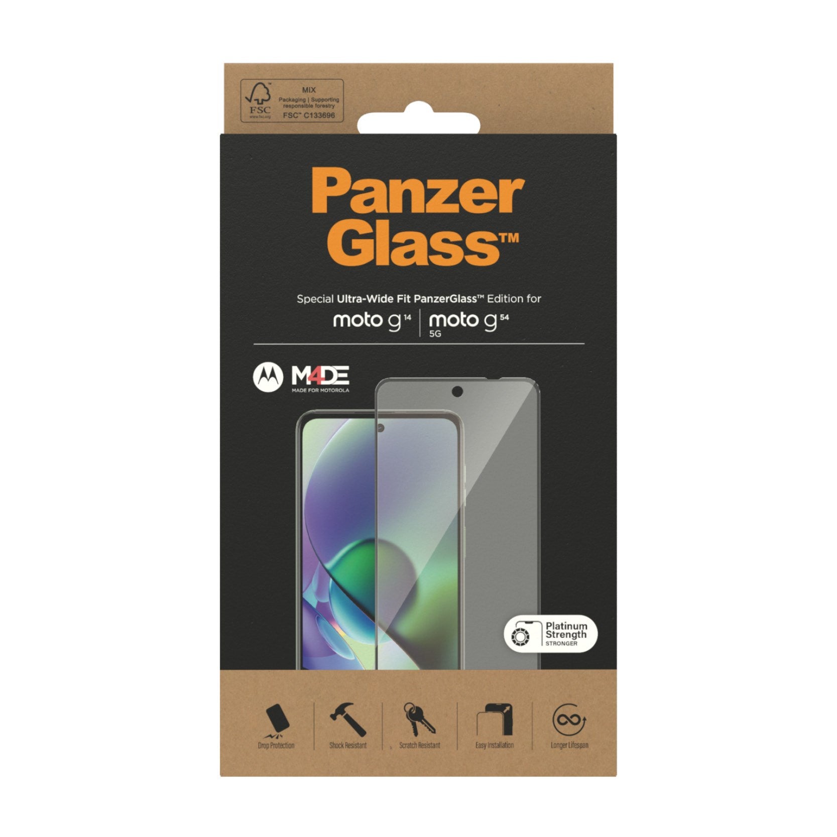 PanzerGlass® Displayschutz Motorola G14 | G54 5G | Ultra-Wide Fit