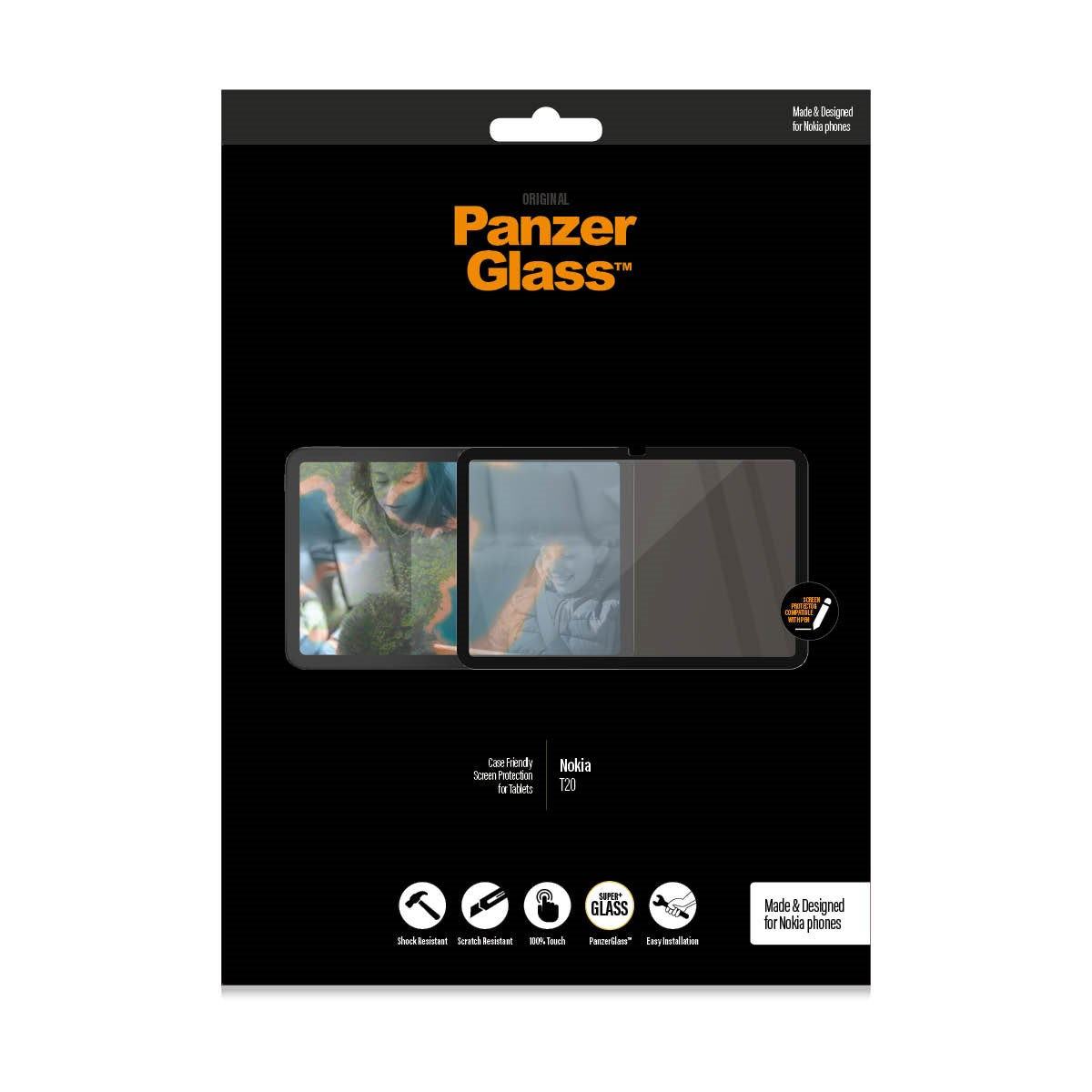 PanzerGlass® Displayschutz Nokia T20
