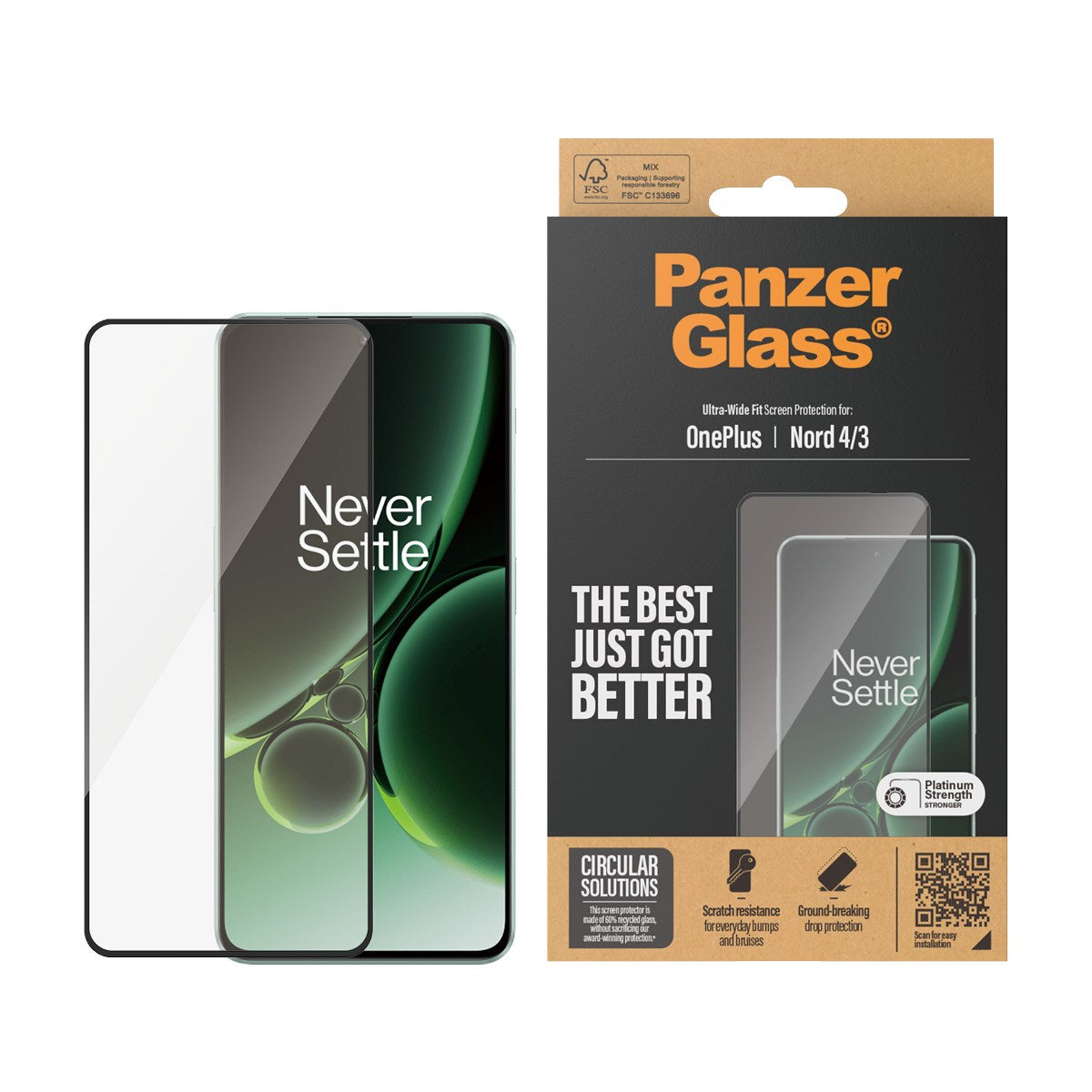PanzerGlass® Displayschutz OnePlus Nord 4 | 3 | Ultra-Wide Fit