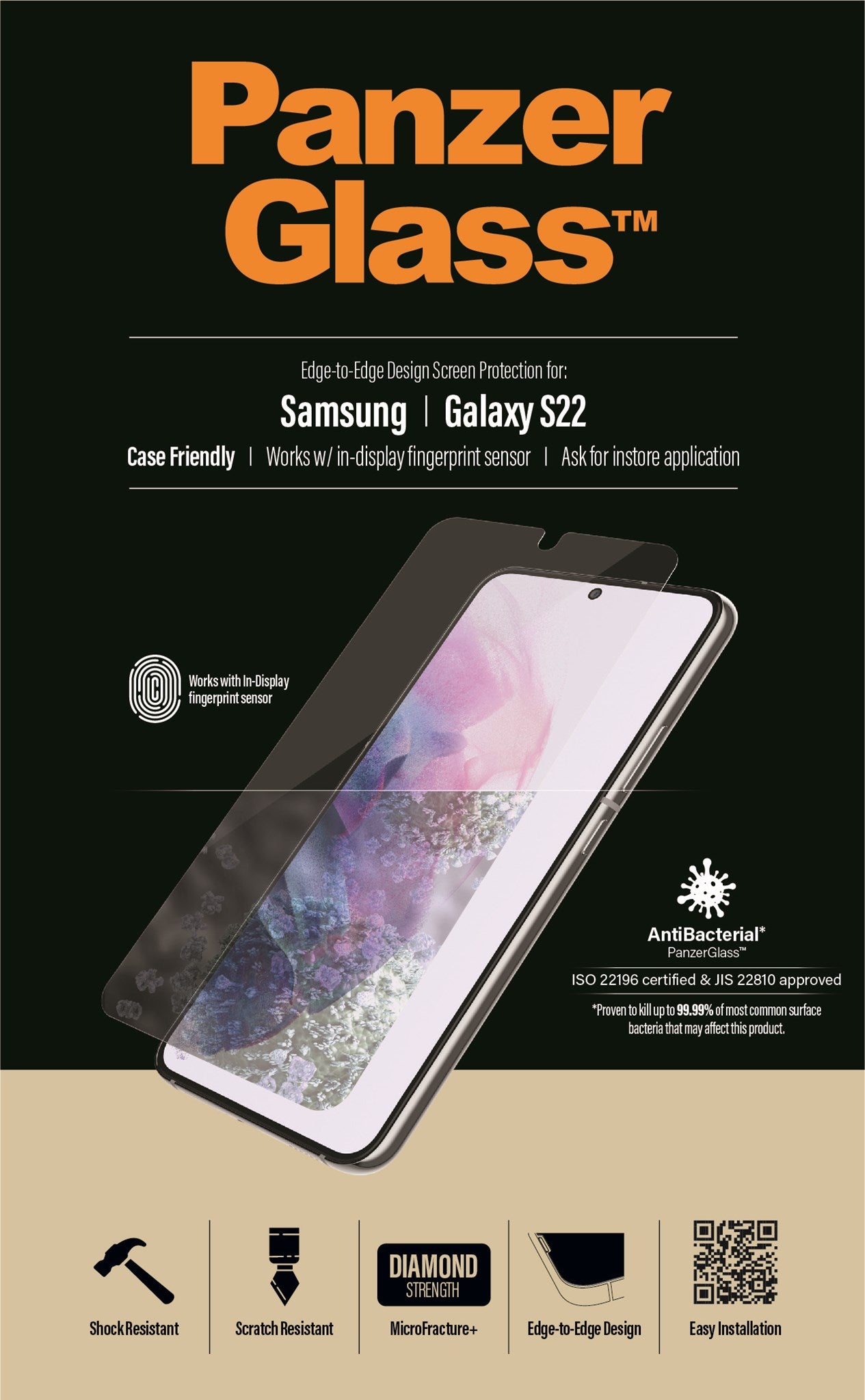 PanzerGlass® UltraForce1 Samsung Galaxy S22 5G | Displayschutz
