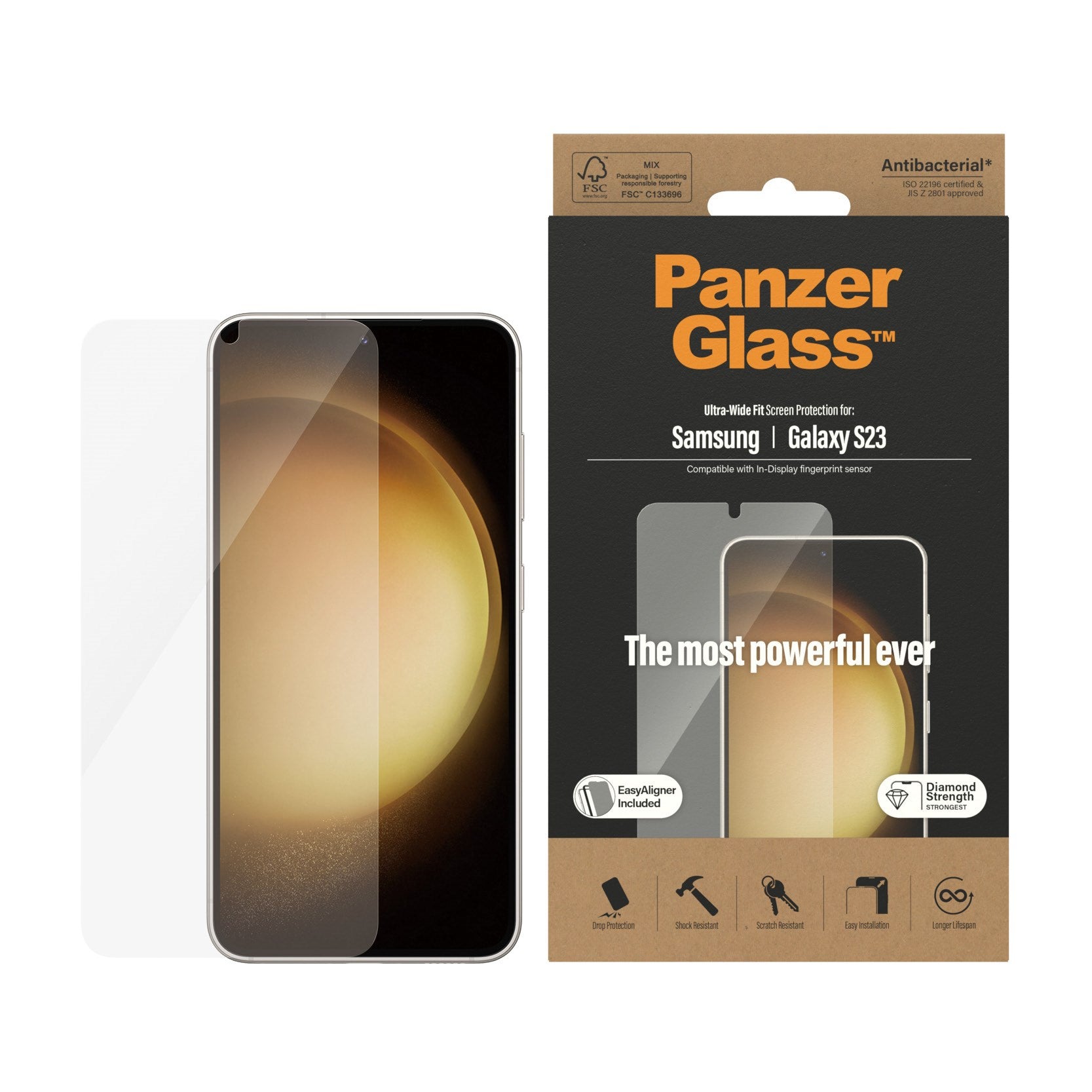 PanzerGlass® Displayschutz Samsung Galaxy S23 | Ultra-Wide Fit m. EasyAligner