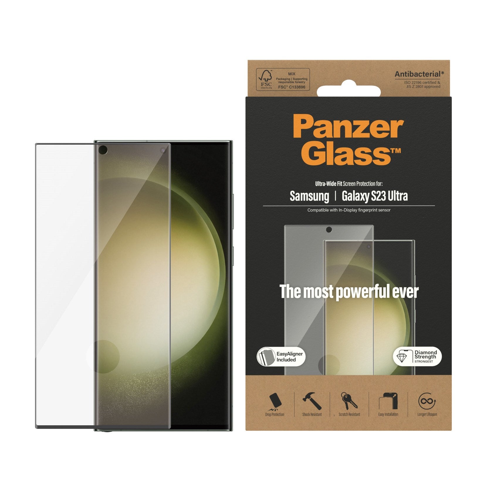 PanzerGlass® Displayschutz Samsung Galaxy S23 Ultra | Ultra-Wide Fit m. EasyAligner