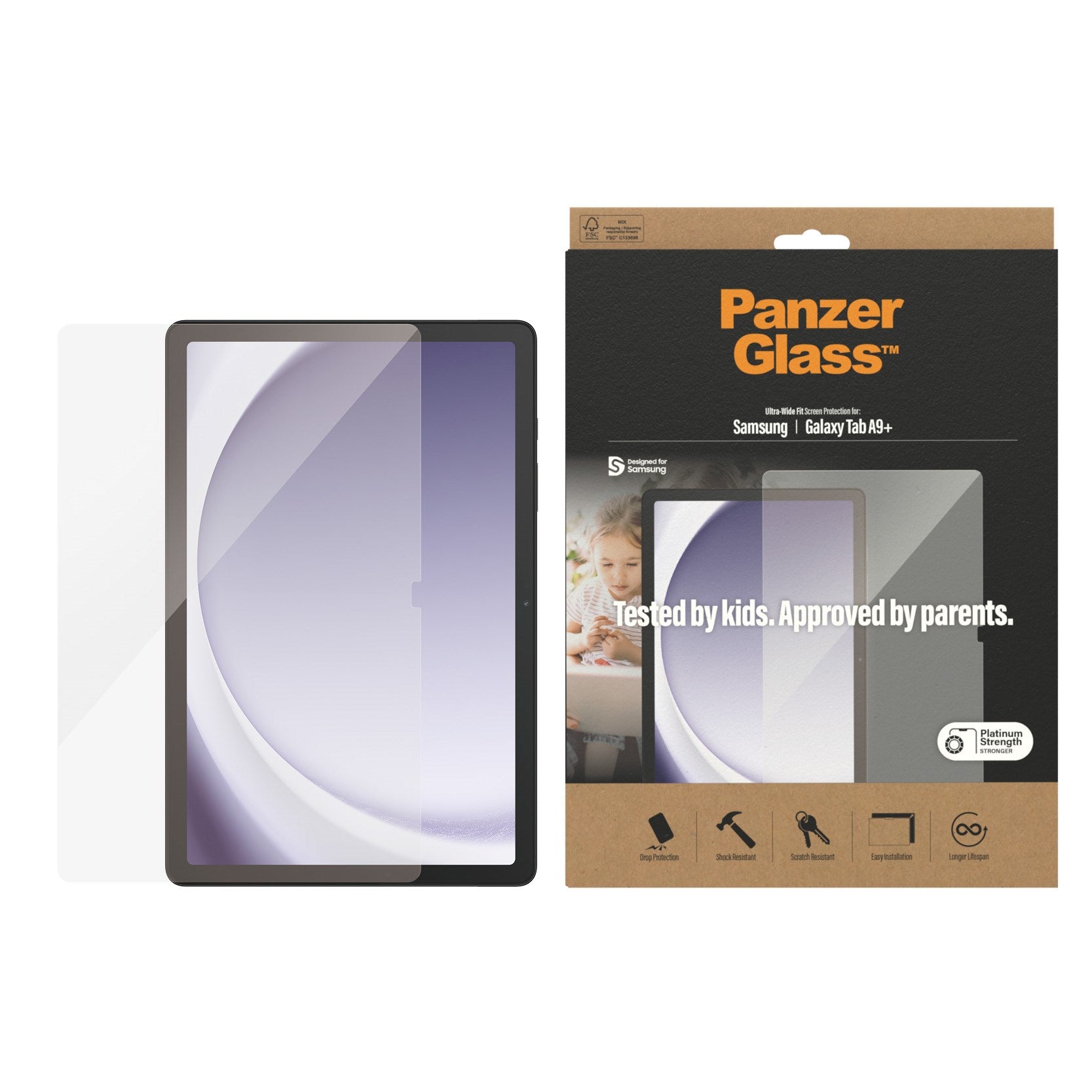 PanzerGlass®️ Displayschutz Samsung Galaxy Tab A9 Plus | Ultra-Wide Fit