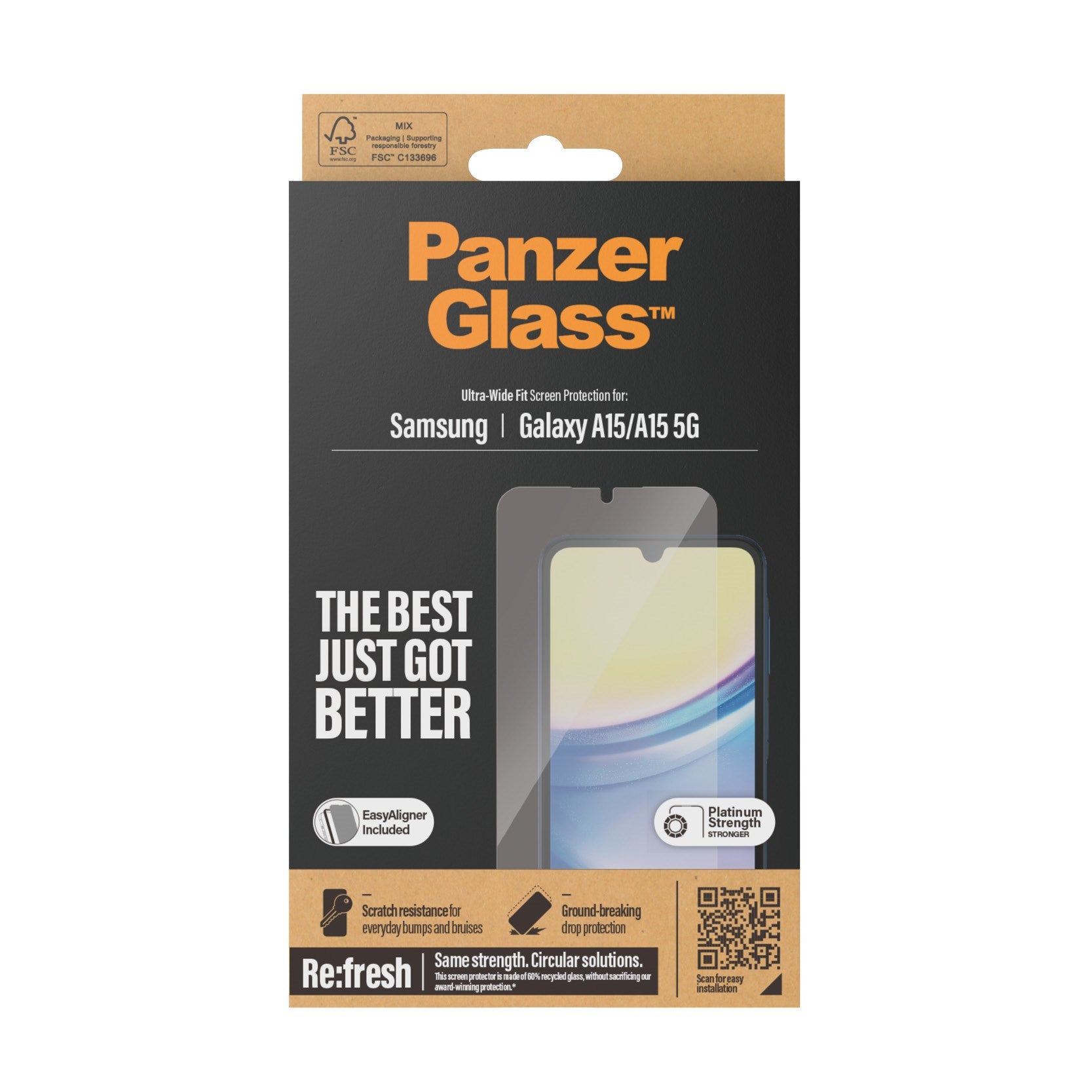 PanzerGlass® Displayschutz Samsung Galaxy A15 | A15 5G | M15 5G | Ultra-Wide Fit m. EasyAligner